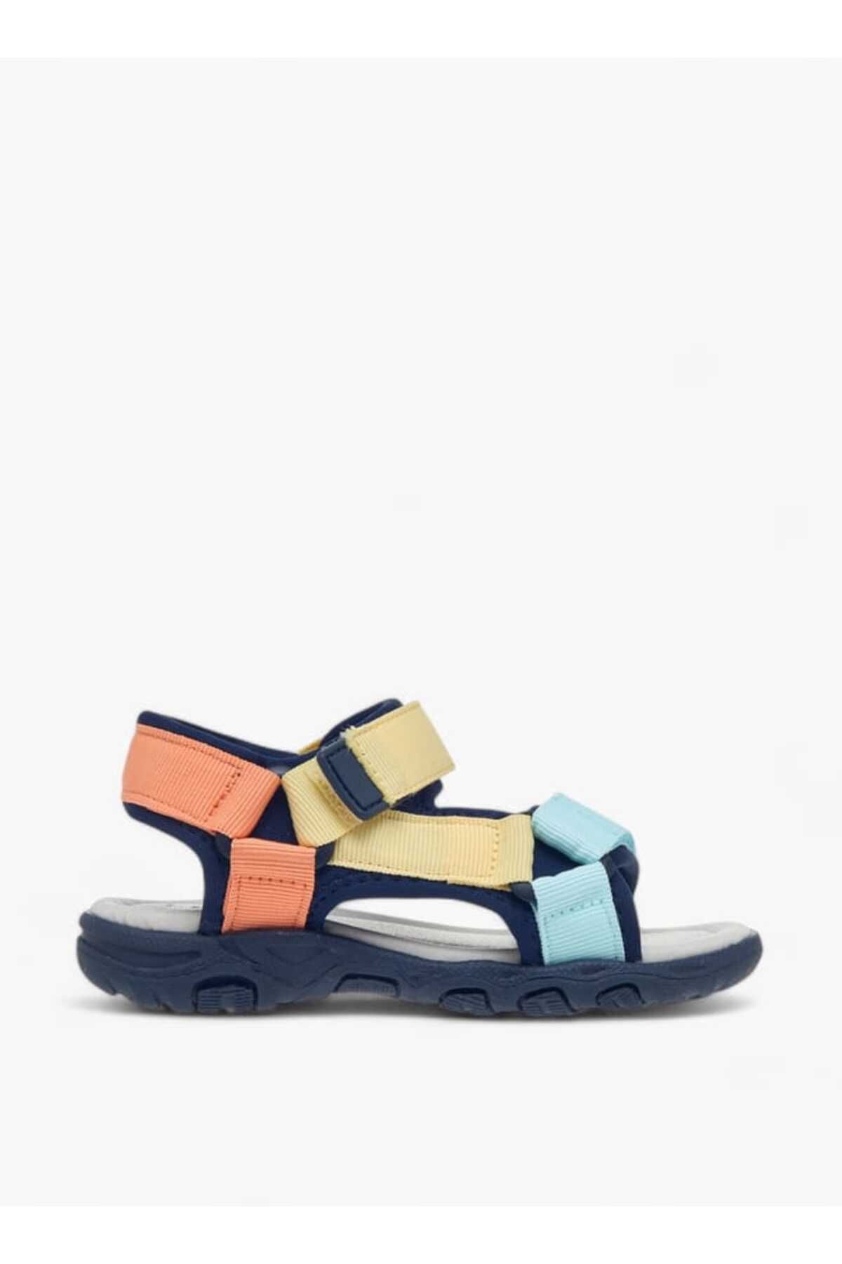 LBL by Shoexpress-Colourblock Sandals with Hook and Loop Closure 2