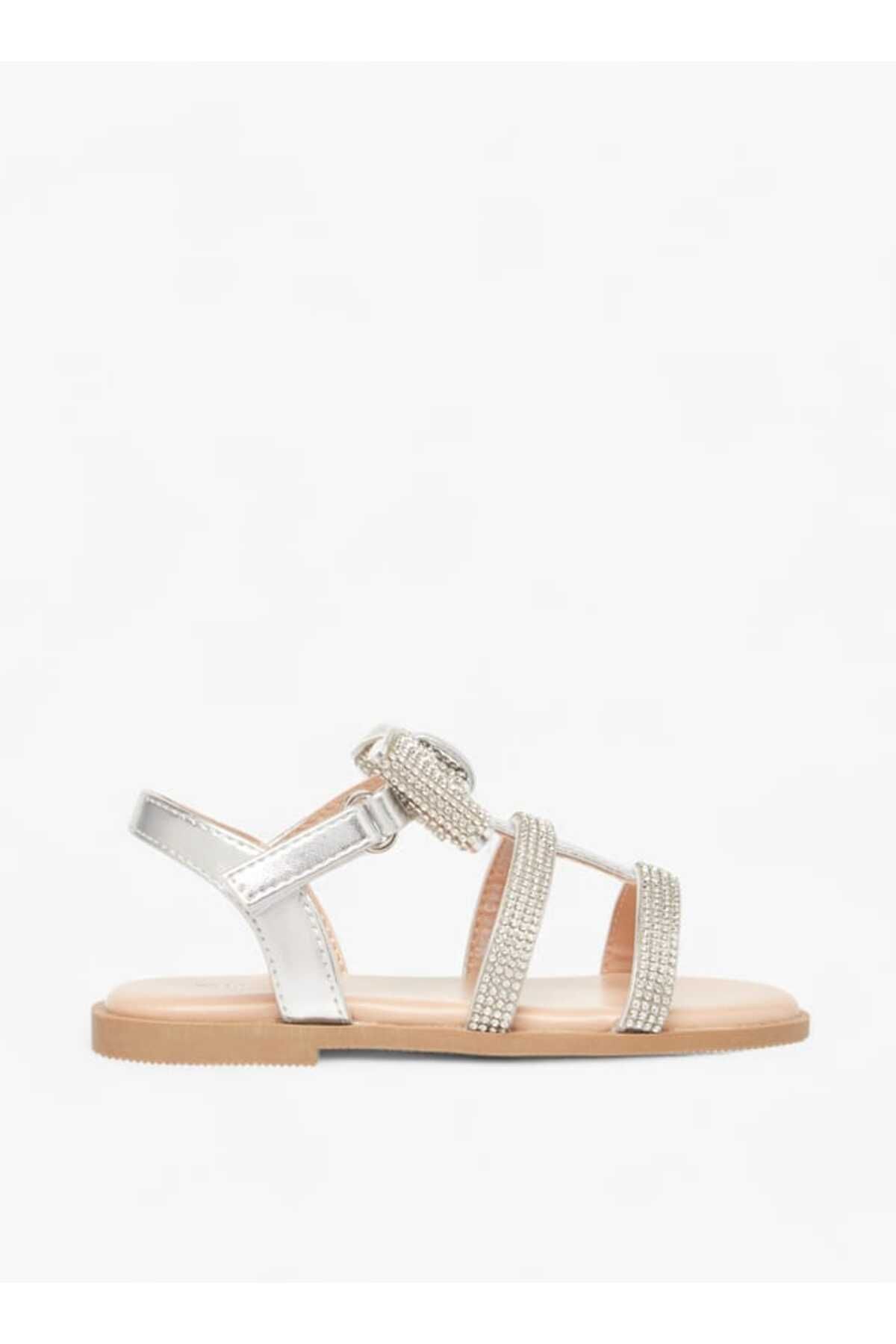Flora Bella by Shoexpress-Flora Bella Embellished Sandals with Hook and Loop Closure 2