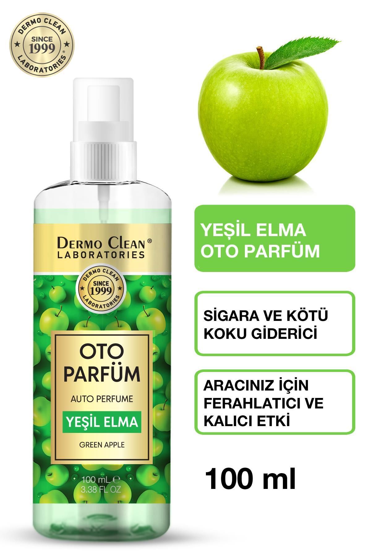 Dermo Clean DOĞAL MEYVE ÖZLÜ YEŞİL ELMA KOKULU OTO PARFÜM 100 ML