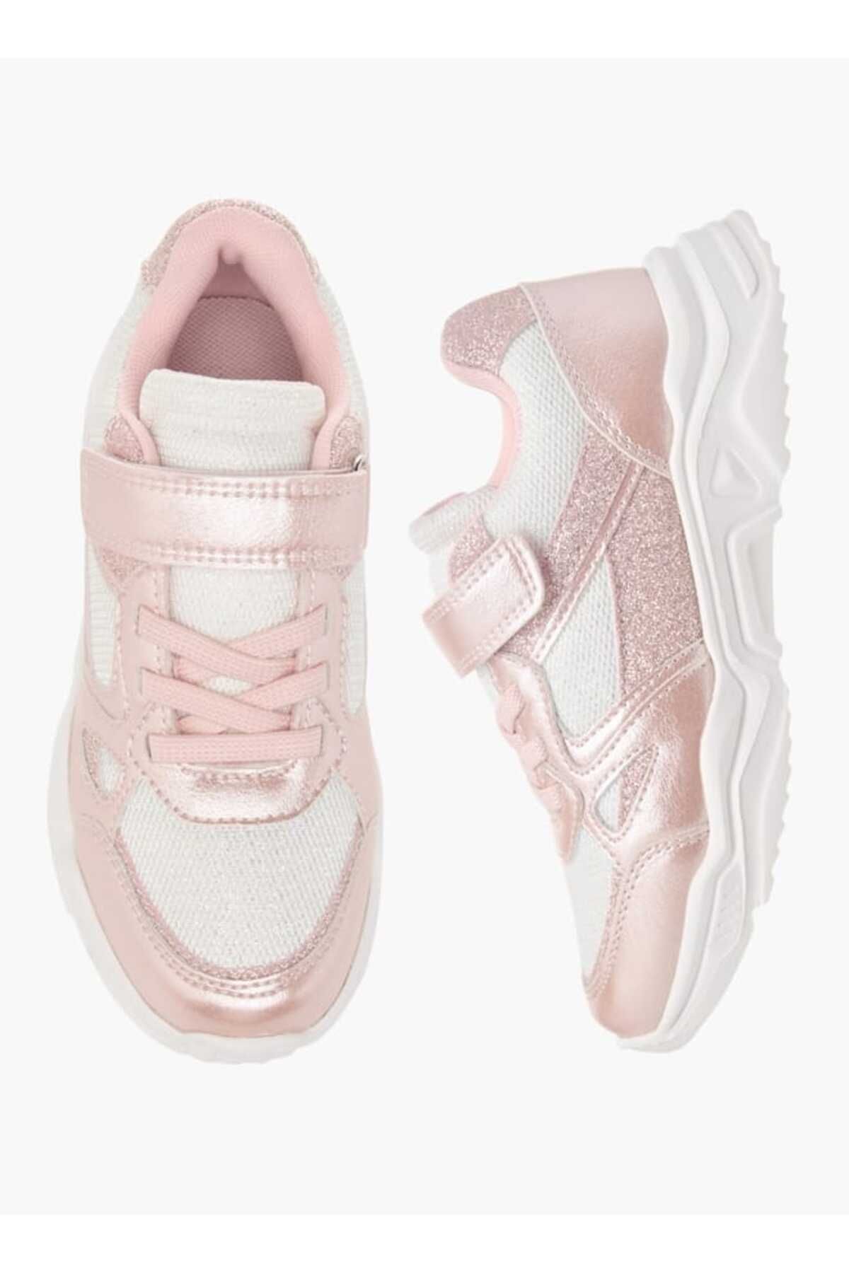 Juniors-Panelled Chunky Sole Sneakers with Hook and Loop Closure 1