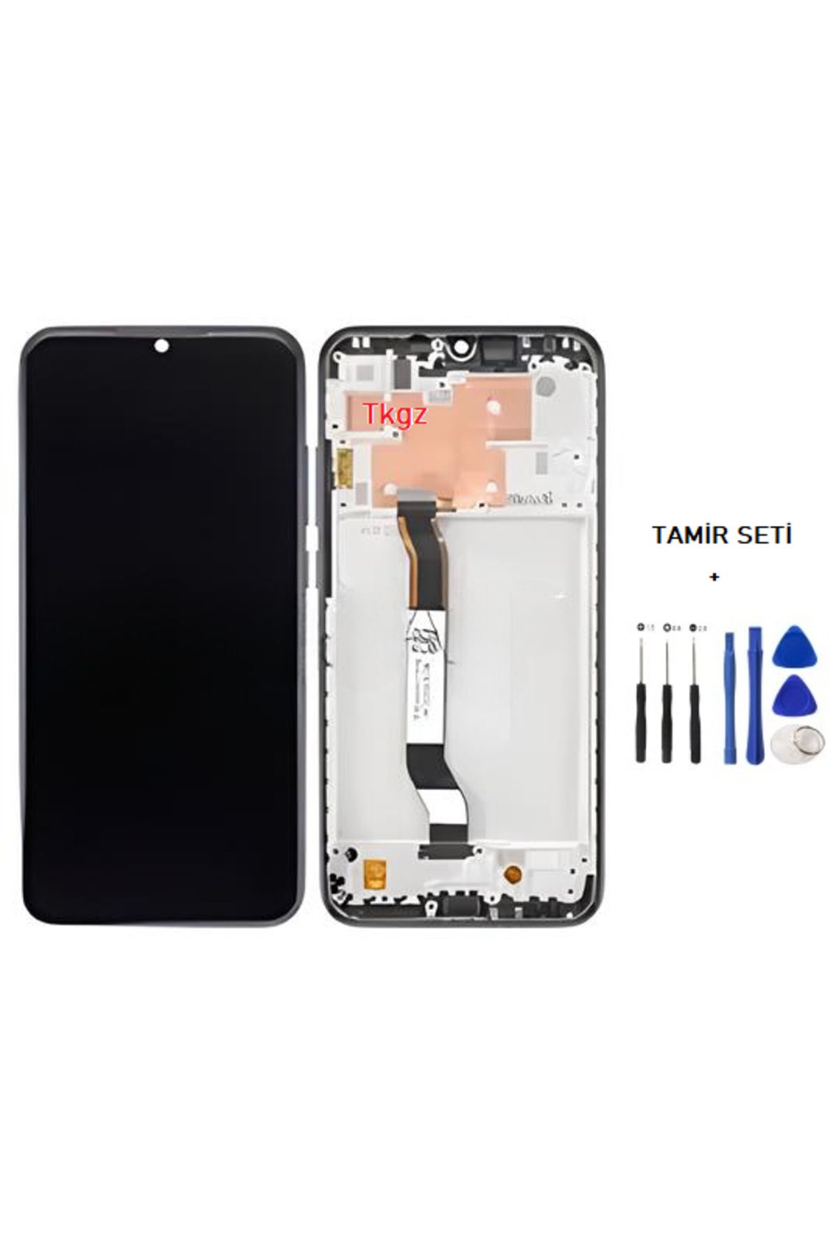 tkgz Xiaomi Redmi NOTE 8 Uyumlu Lcd Ekran Dokunmatik SERVİS Orijinali ÇITALI SİYAH + TAMİR SETİ