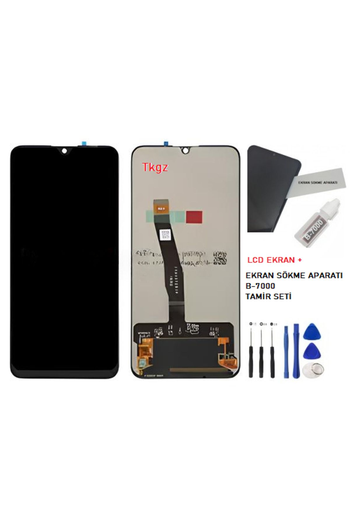 tkgz Huawei P Smart 2019 Uyumlu Lcd Ekran Dokunmatik SERVİS Orijinali + B-7000 + TAMİR SETİ