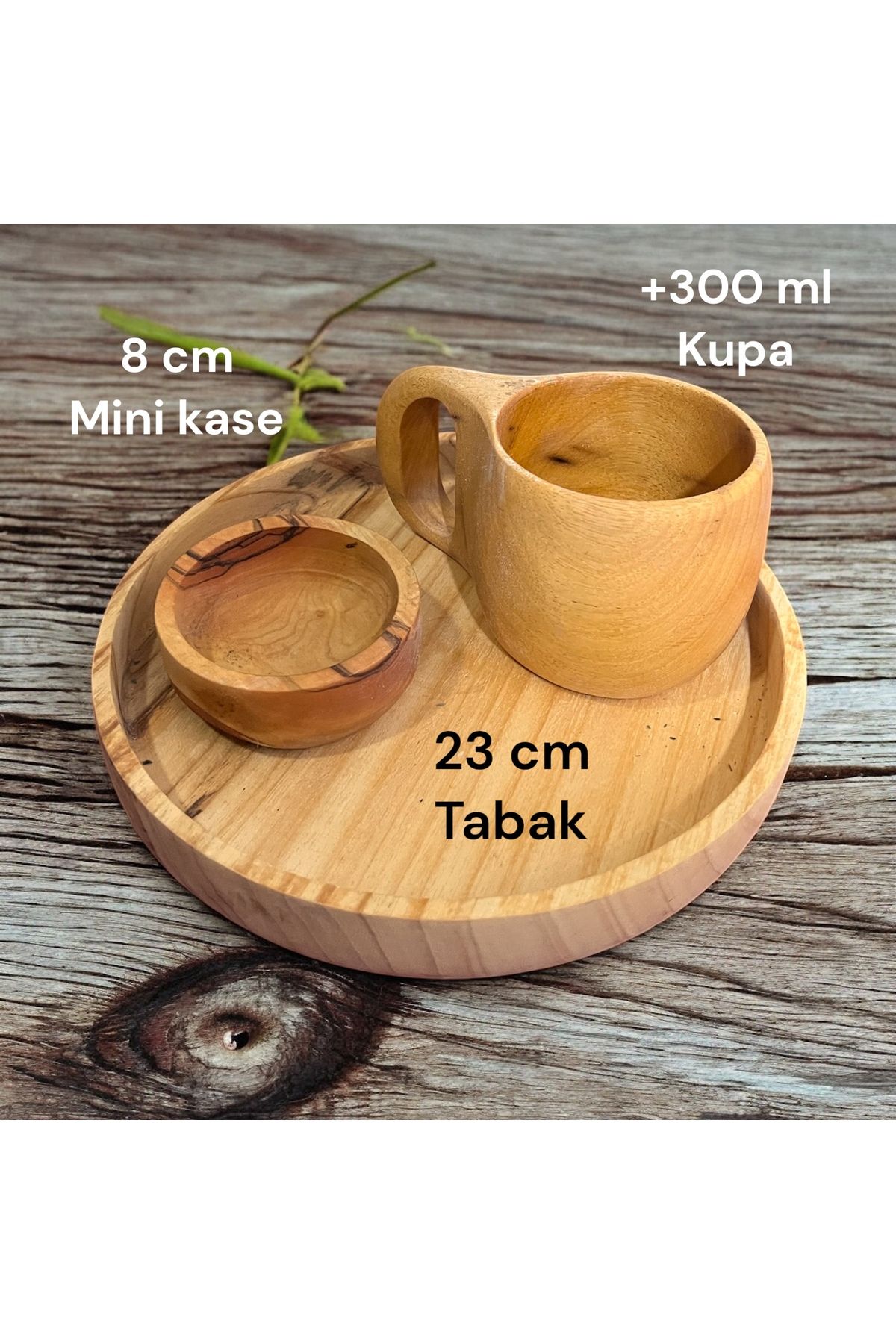 KUKSAM Ahşap yemek seti: Kuksa tabak ve mini kase