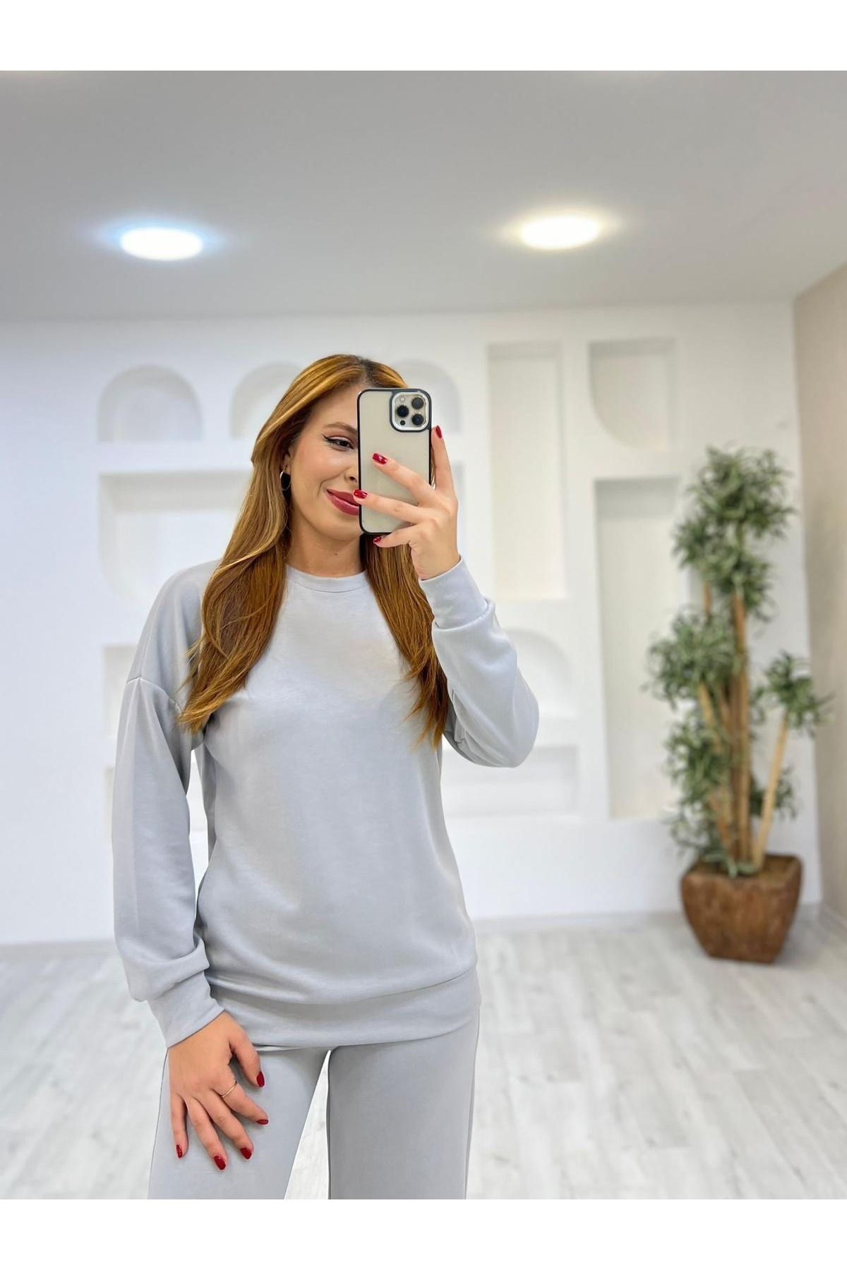 02Lady Fashion Modal Kumaş Basic Eşofman Takımı