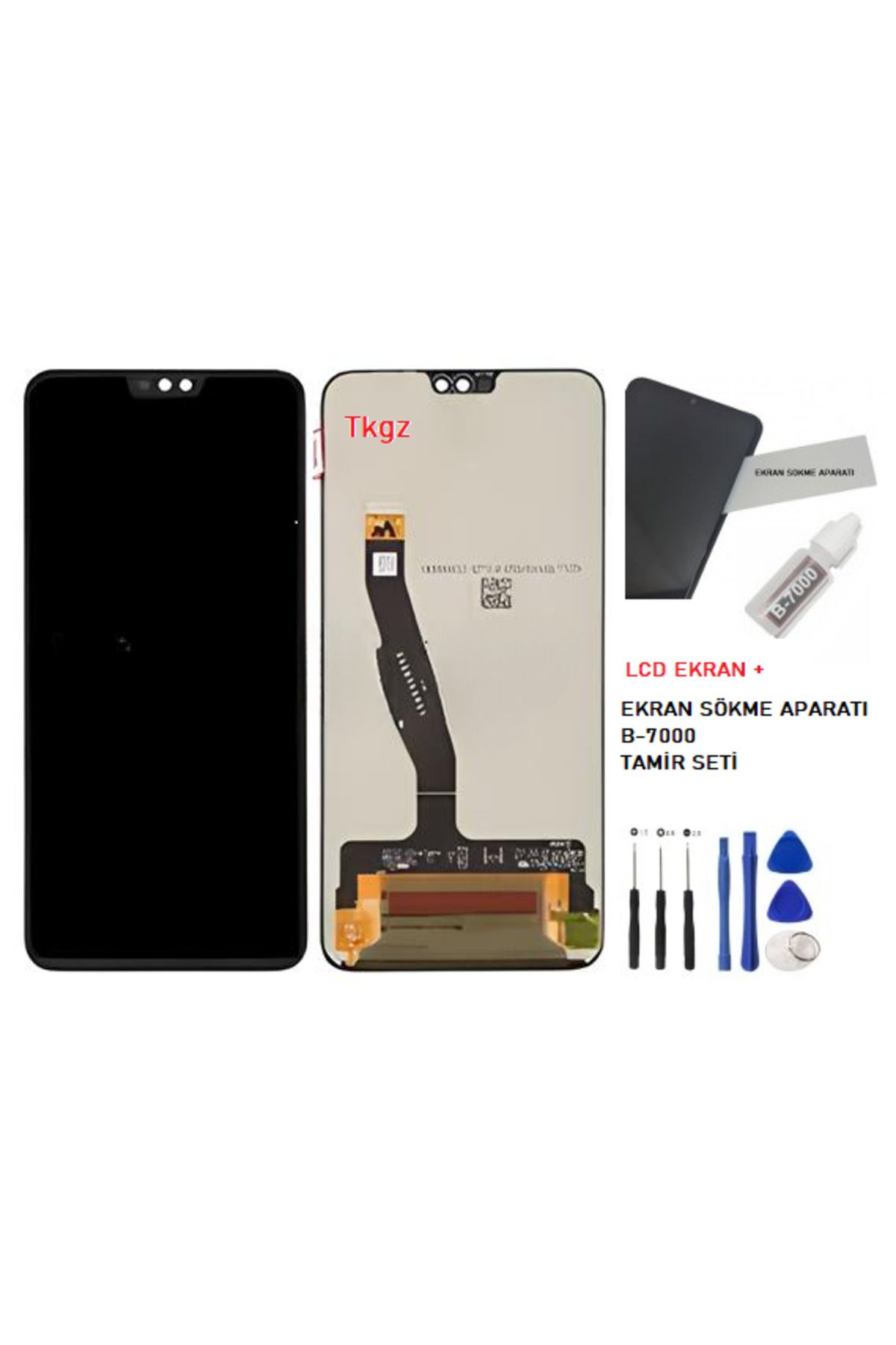 tkgz Honor 8X Uyumlu Lcd Ekran Dokunmatik SERVİS Orijinali + B-7000 + TAMİR SETİ