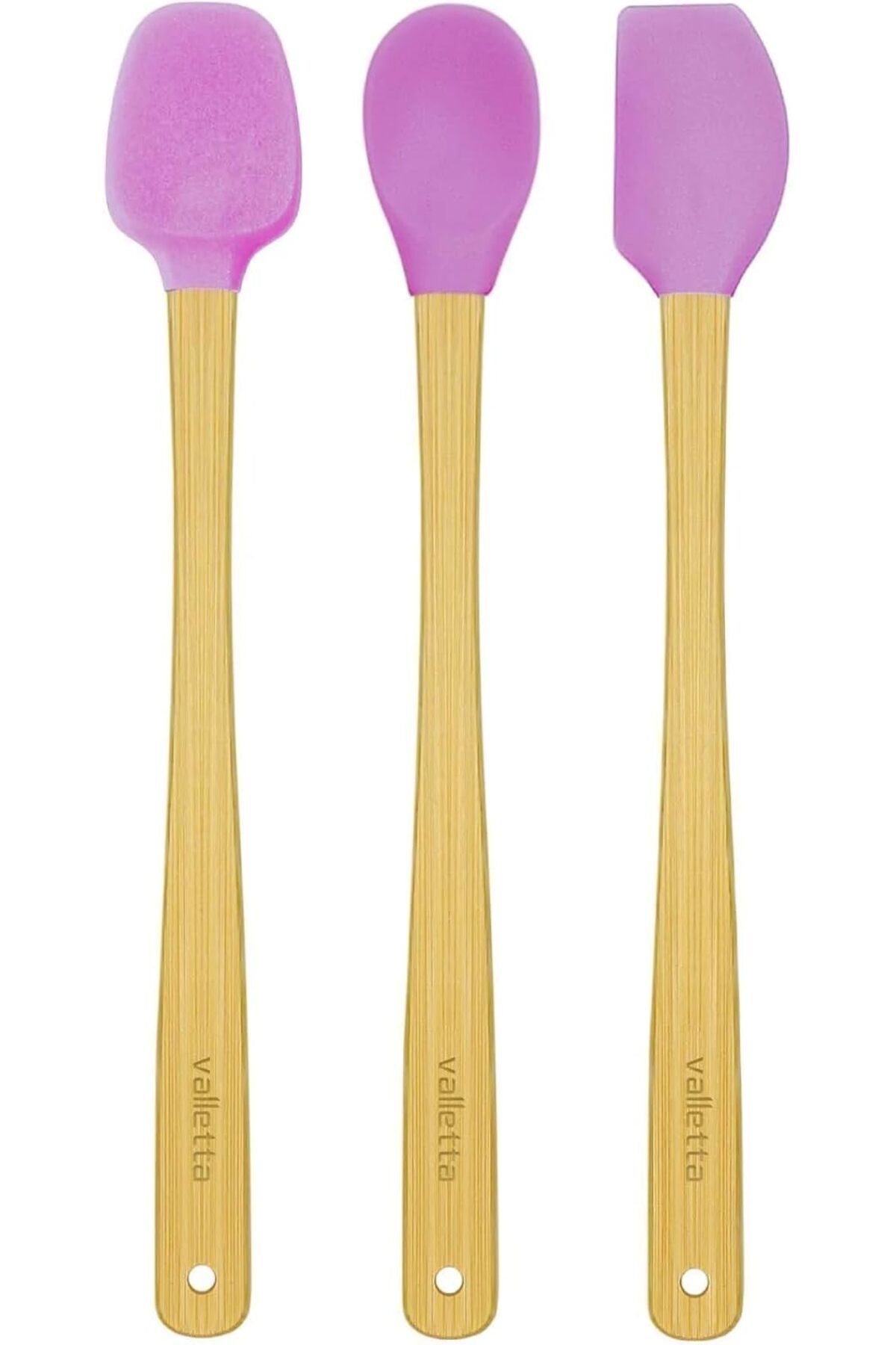 STOREMAX ysftex Indigo 3'Lü Pembe Bambu Silikon Spatula Seti Uzun 26 Cm Vlt1508 YSFshop 721051