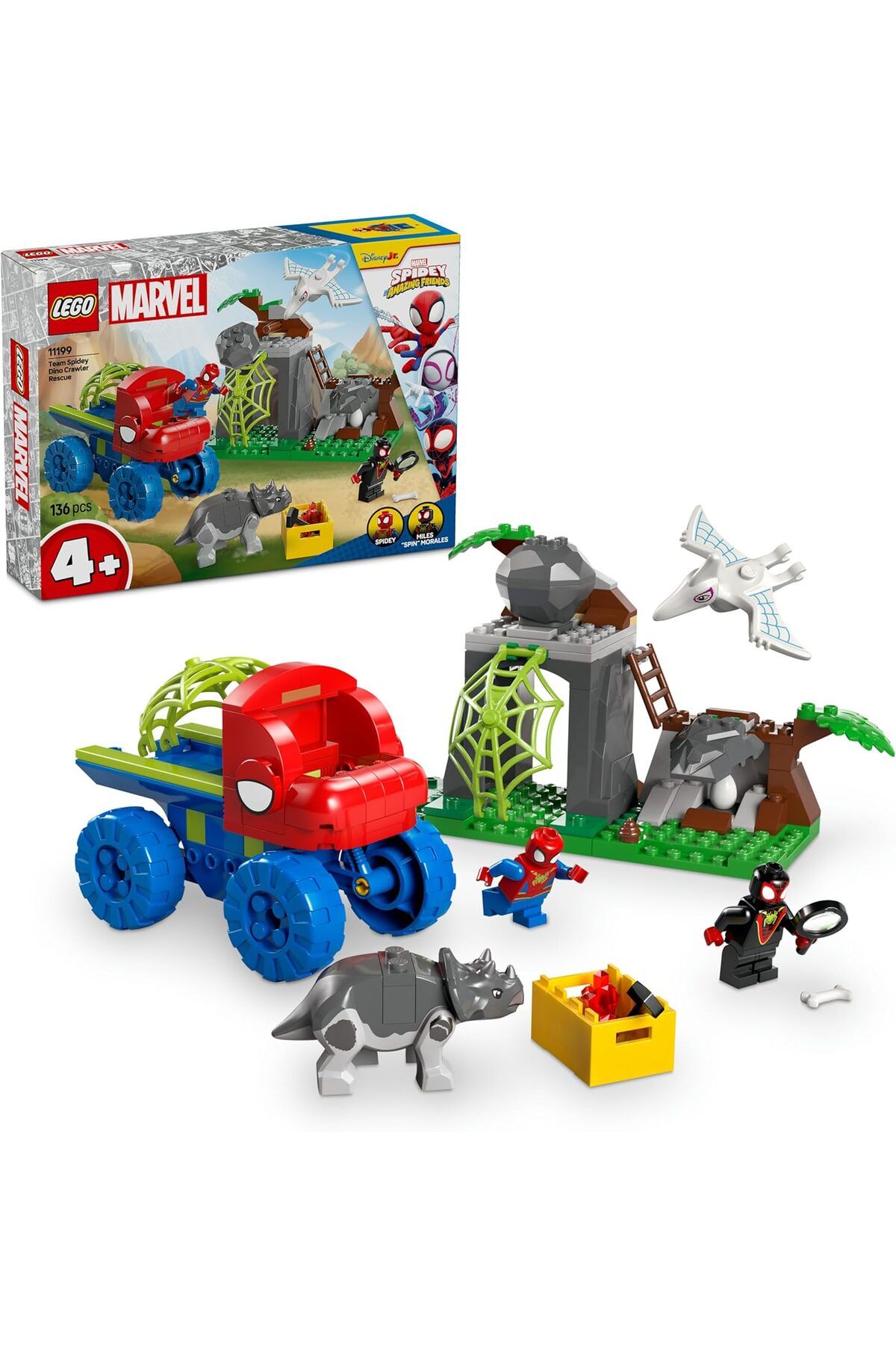 STOREMAX mhmtshp Marvel Spidey ve İnanılmaz Arkadaşları Spidey Ekibi Dinozor Kamyonlu Kurtarma 11199-4 Ya