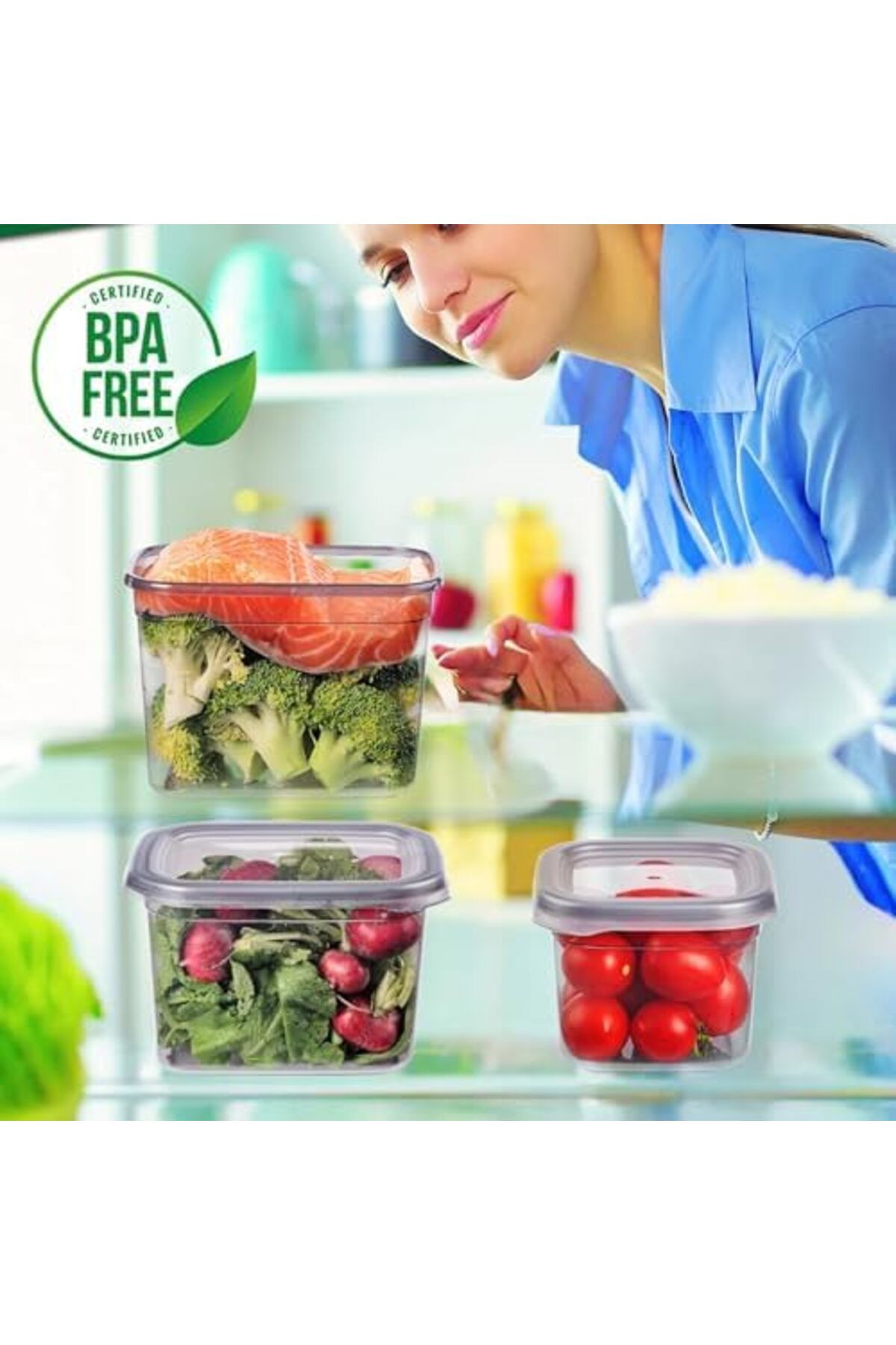 STOREMAX-Jvnnastore Quantity 72 Pieces 1.2-2.0-3.2 Liter Rectangular Food Storage Container Set with 60 Labels 3