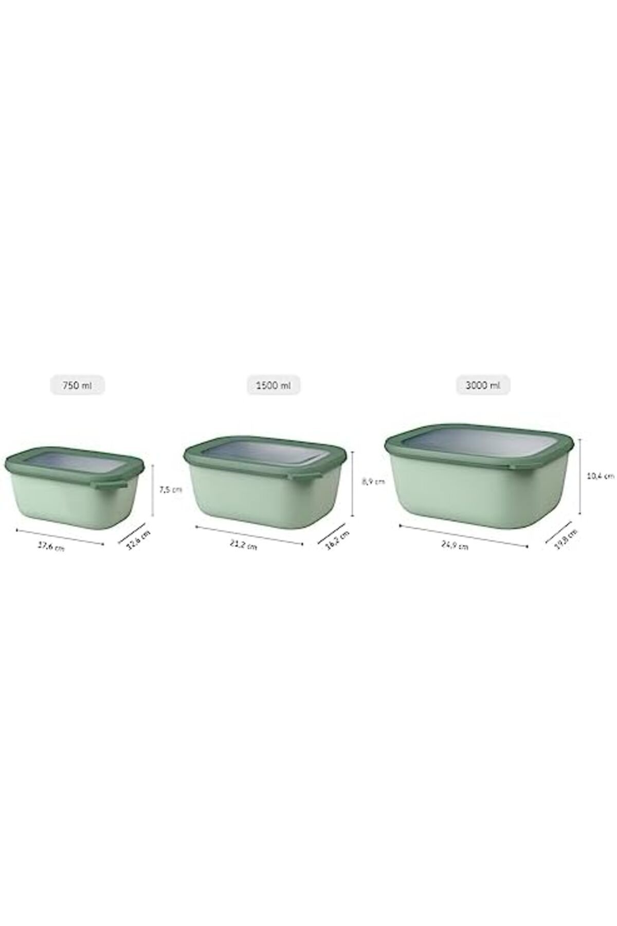 yusuftex-Srht Nordic Green ml - 3000 750, 1500 Is Suitable - Microwave Oven Freezer & Buzd as Container 1