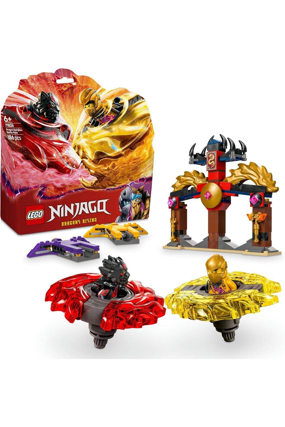 STOREMAX mhmtshp Ejderha Spinjitzu Savaş Paketi 71826-6 Yaş ve Üzeri Çocuklar için 2 Ninja Minifigürü