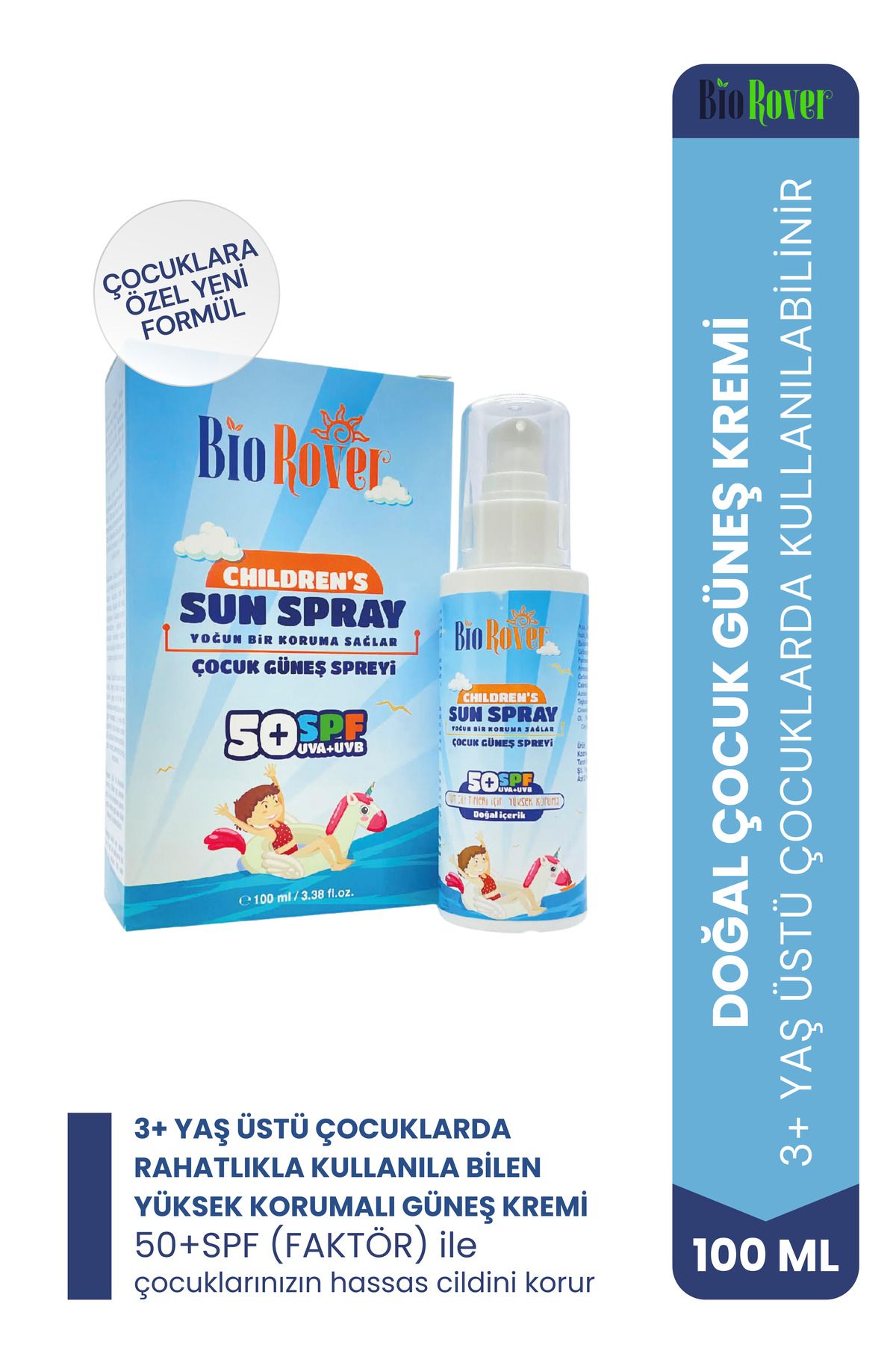 BioRover Çocuk Güneş Spreyi Spf 50 100 ml