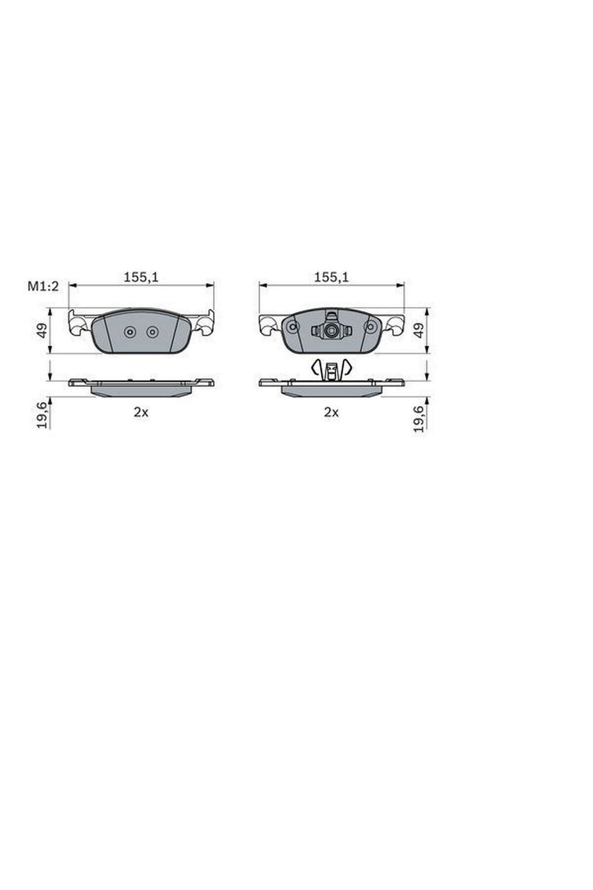 Bosch FREN BALATASI ÖN (BÜYÜK) [ RENAULT CLIO IV 0.9 TCE/1.2 16V/1.5 DCI 2012 -, DACIA DUSTER, 550134