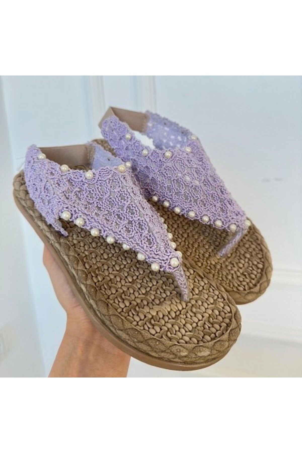 lavish-Gold Mayya Lilac Braided Sandals 2