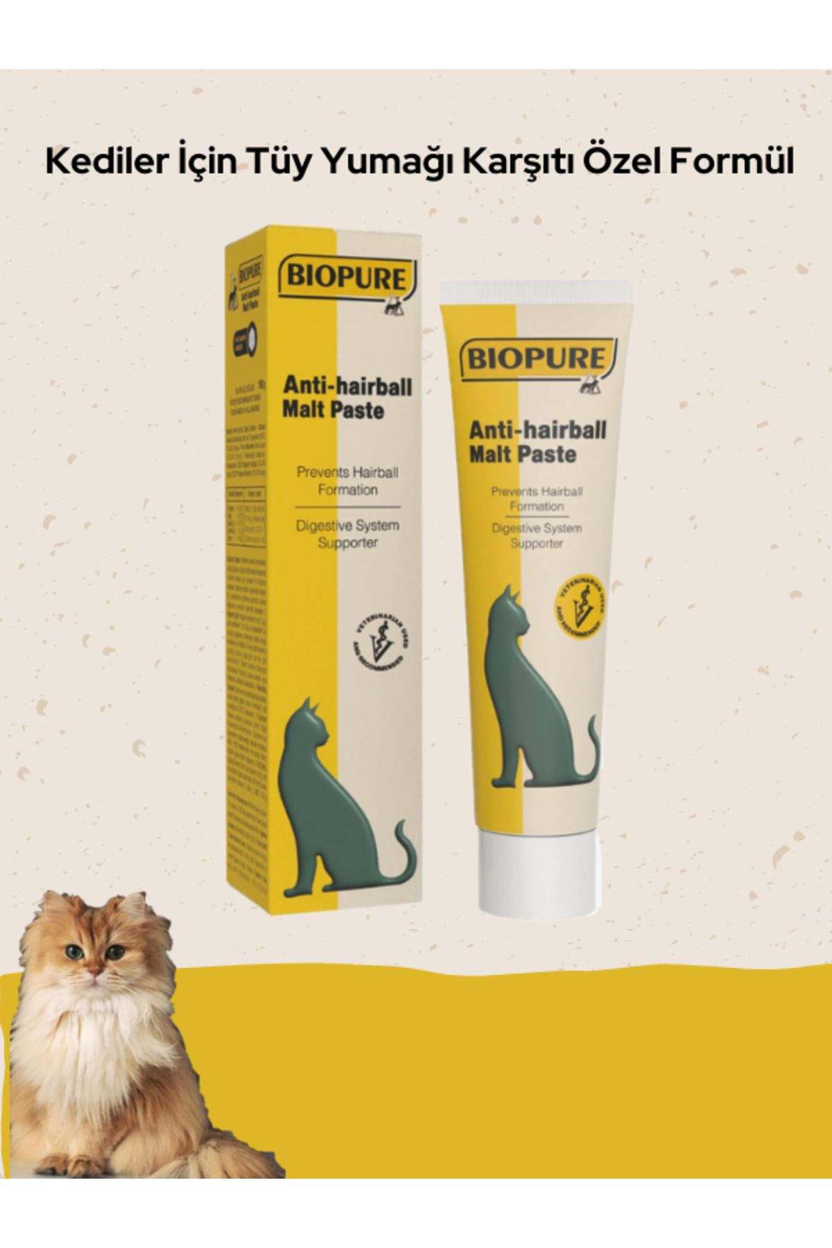 Bio Pure Tüy Yumağı Karşıtı Özel Formül - Biopure Anti-Hairball Malt Paste