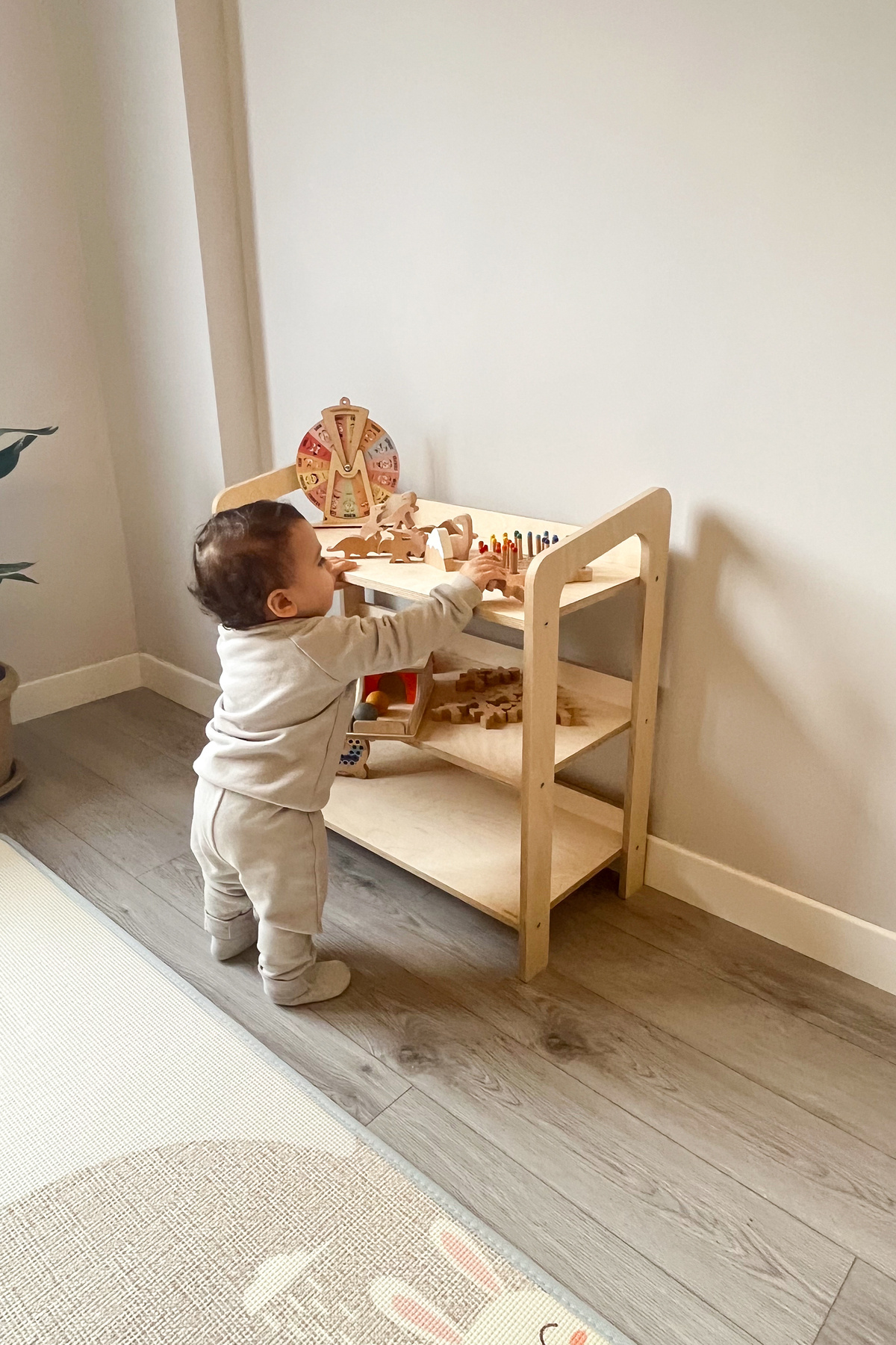 zoziva Montessori Raflı Ahşap Çocuk Odası Dolabı - Naturel fotoğrafı 2 (önizleme)