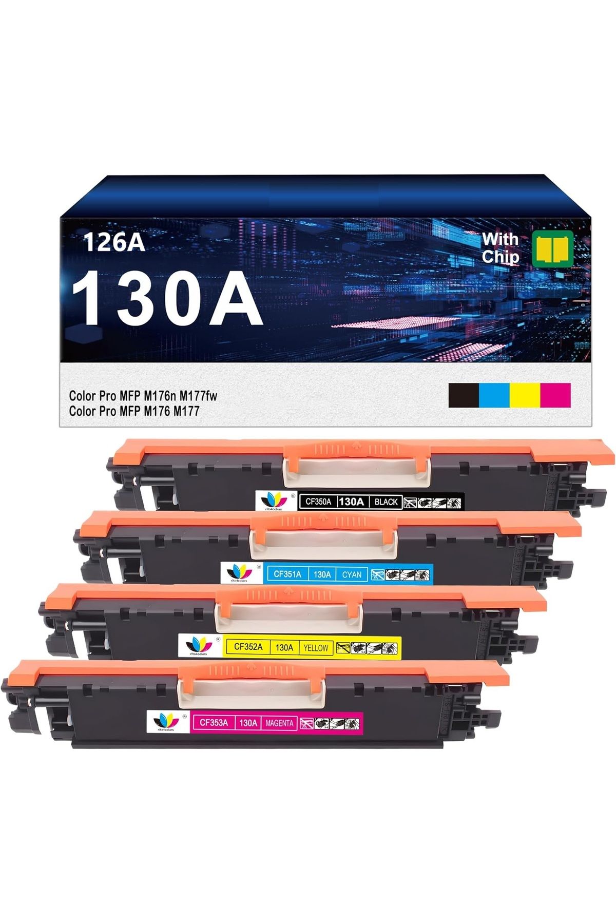 UCUZTEKNO HP Color LaserJet CP1025-CP1025nw-MFP M175a- MFP M175nw- MFP M275nw toner seti Muadil 126A / 130A