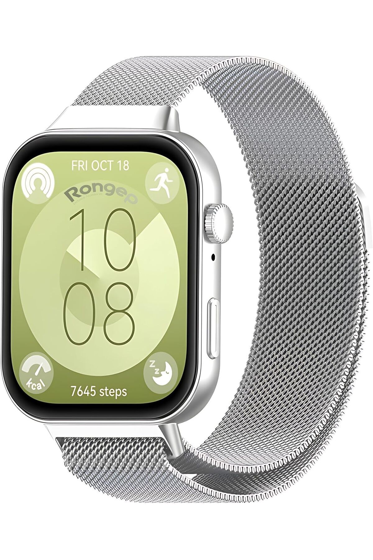 STOREMAX nffashopm Watch Fit 3 İle Uyumlu Loop Metal Hasırlı Kordon Manyetik Tasarımlı Terletmeyen Nefe