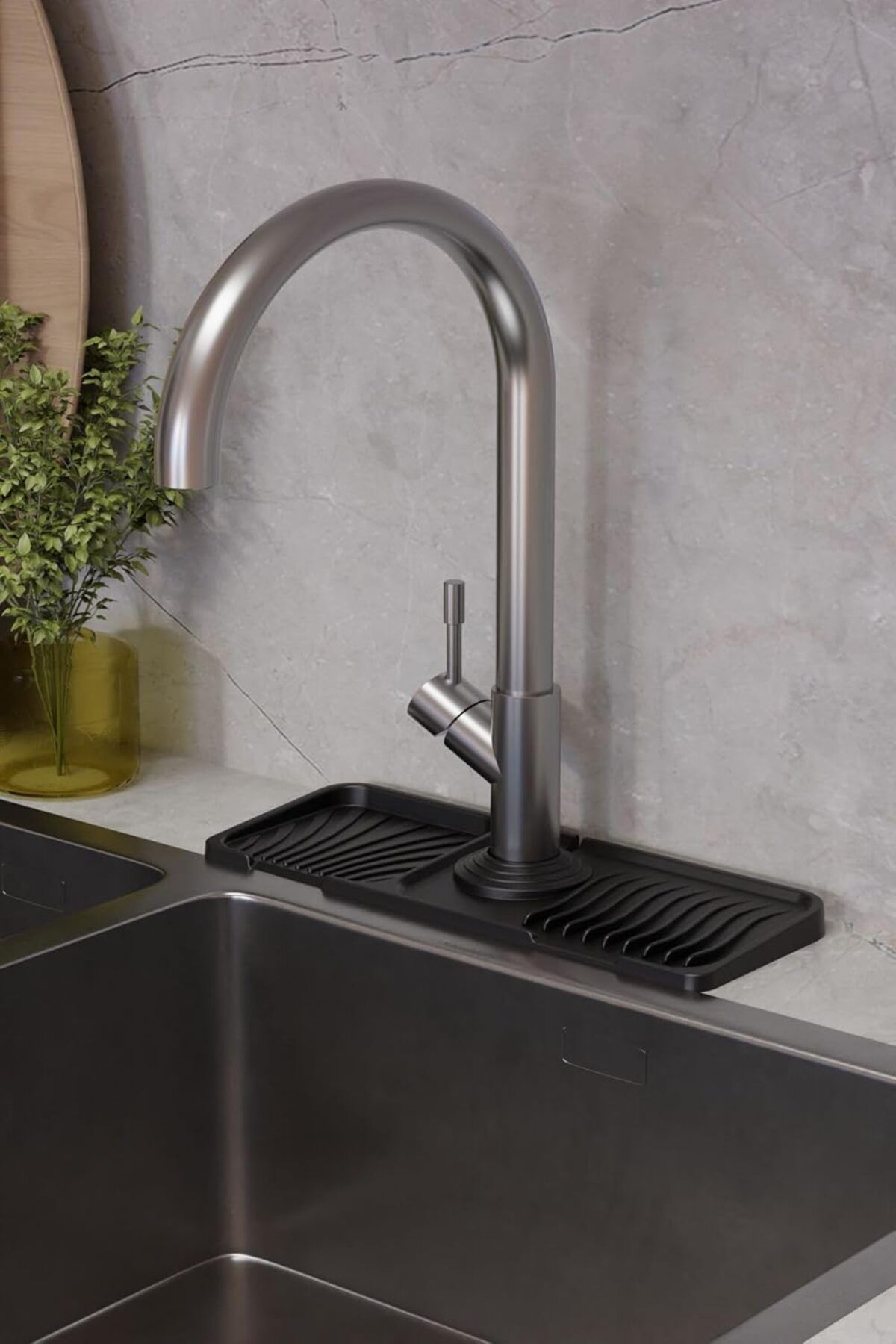 STOREMAX mrttnca HOME Musluk Matı Elastik Silikon Mutfak Ve Banyo İçin Lavobo Su Tutucu Musluk Ve Batarya