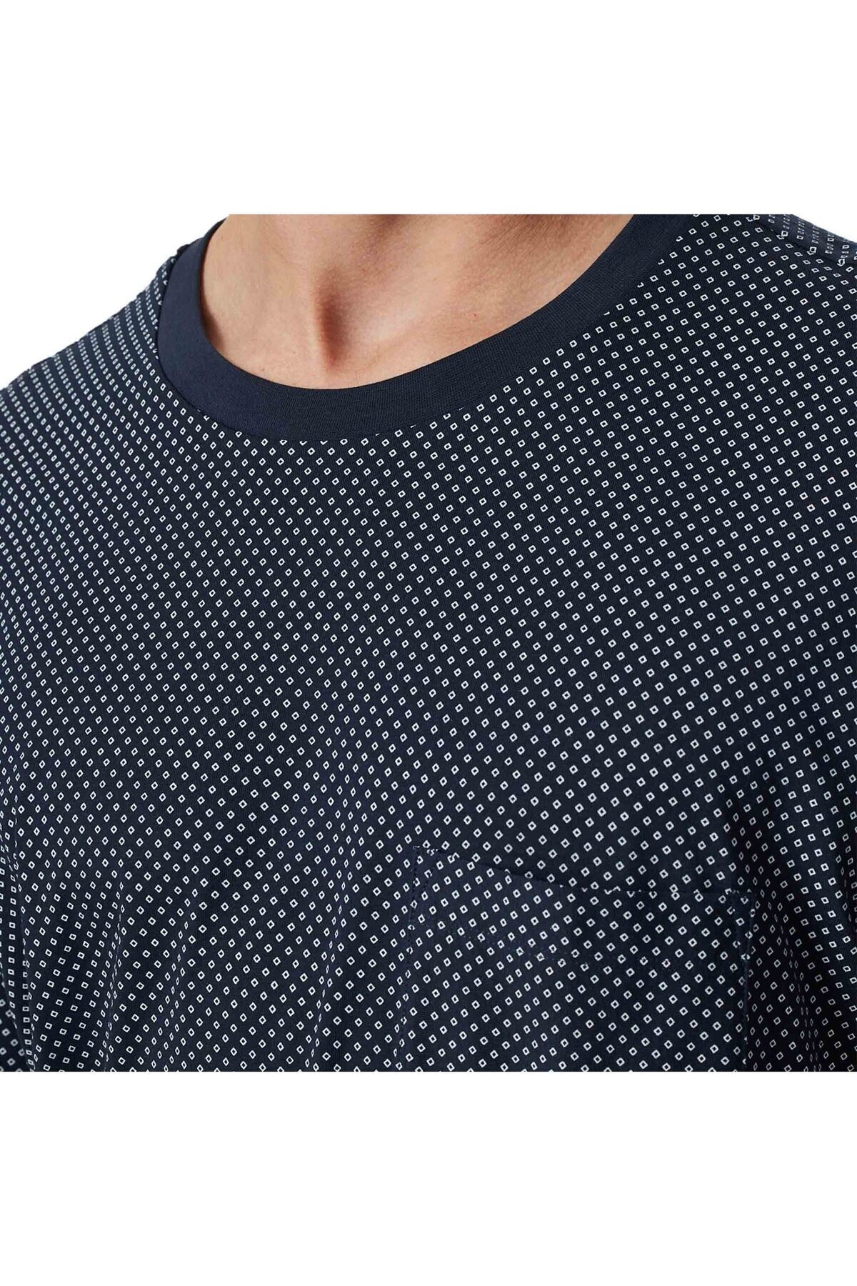 Schiesser-Herren Schlafanzug, lang - Comfort Essentials, Baumwolle, Rundhals 4