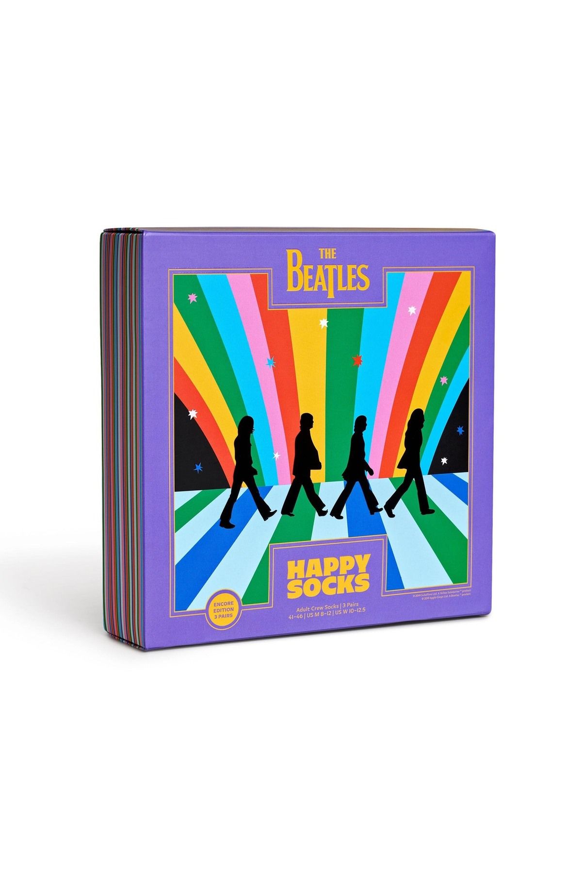 Happy Socks-Unisex Socken, 3er Pack - The Beatles Gift Set, Geschenkbox, Farb-Mix 6