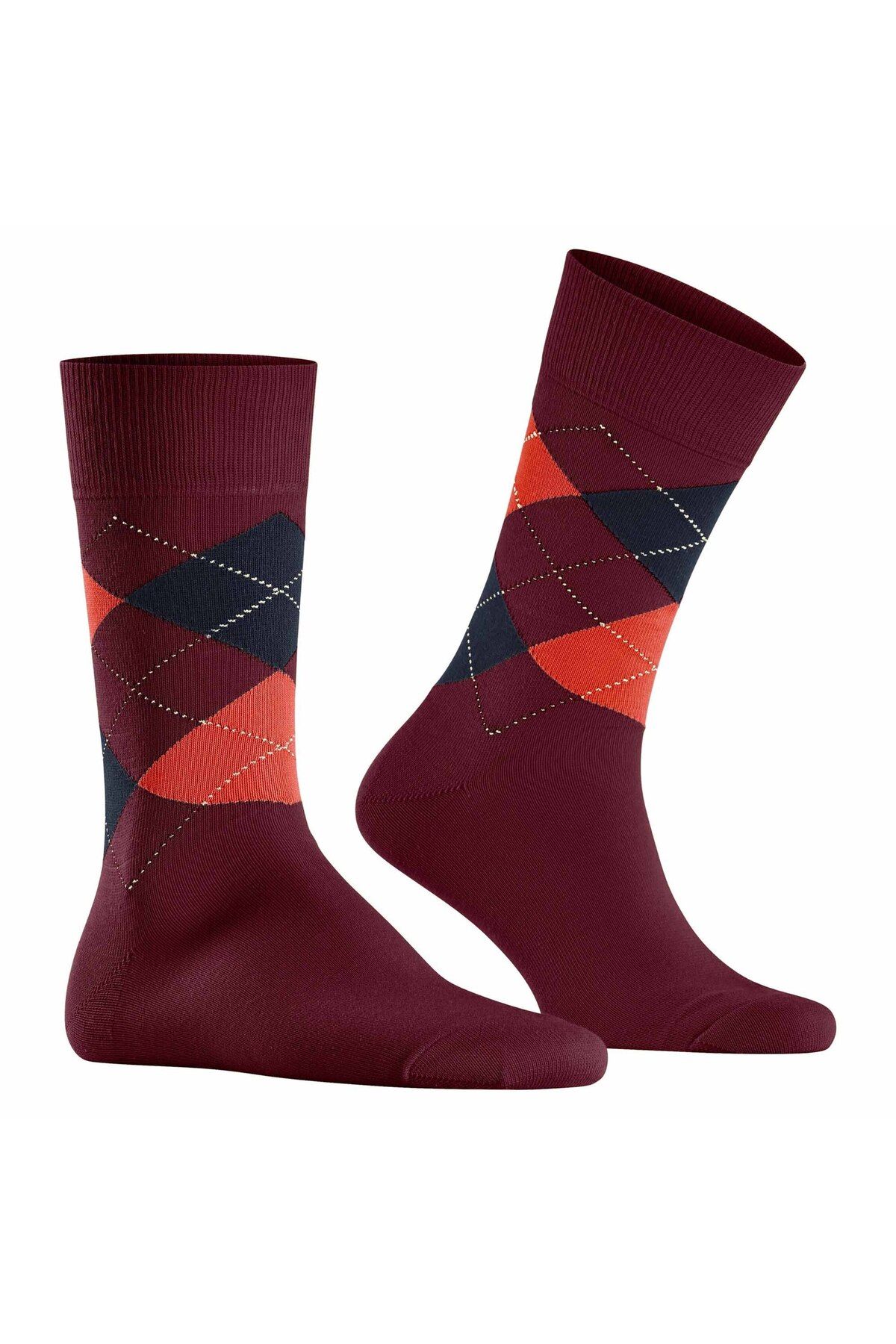 Burlington-Herren Socken - King, Baumwolle, Rautenmuster, Logoemblem 3