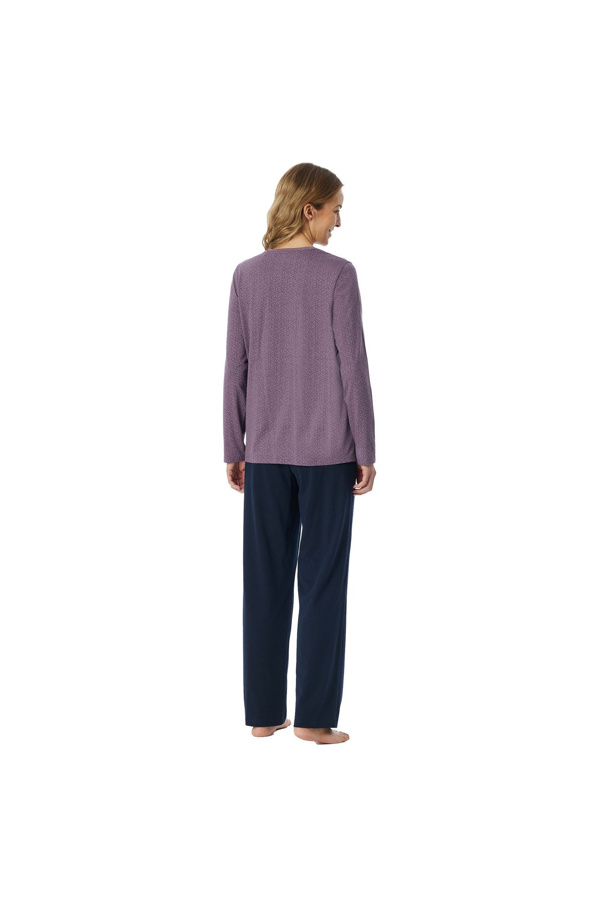 Schiesser-Damen Schlafanzug Set - Comfort Essentials, lang, Single-Jersey, Rundhals 4