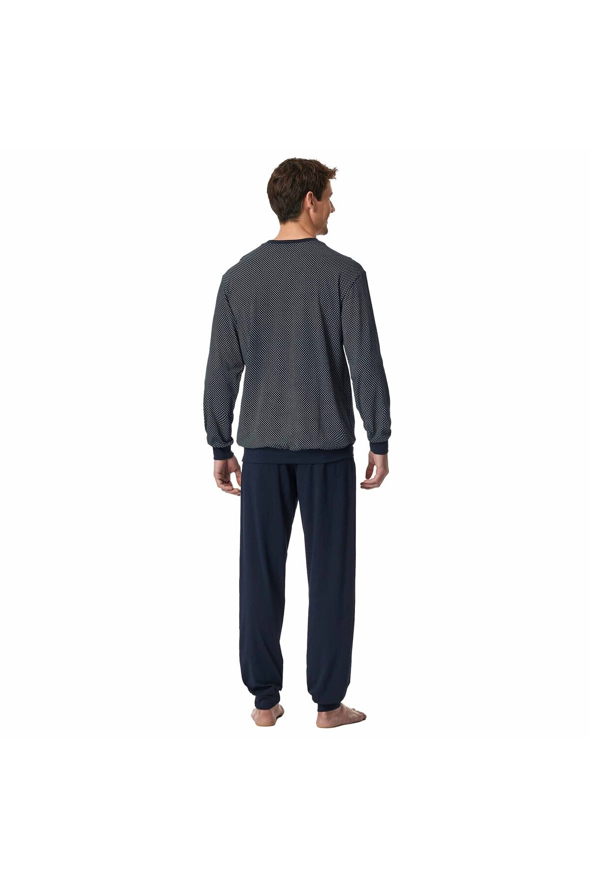 Schiesser-Herren Schlafanzug, lang - Comfort Essentials, Baumwolle, Rundhals 3