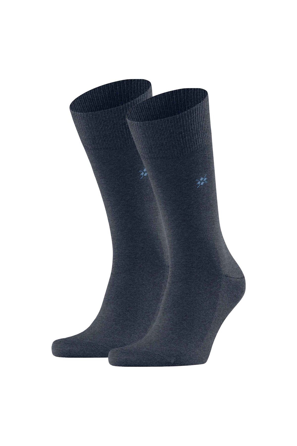Burlington-Herren Socken LEEDS 2er Pack - Schurwolle, Logo, Uni, One Size, 40-46 1