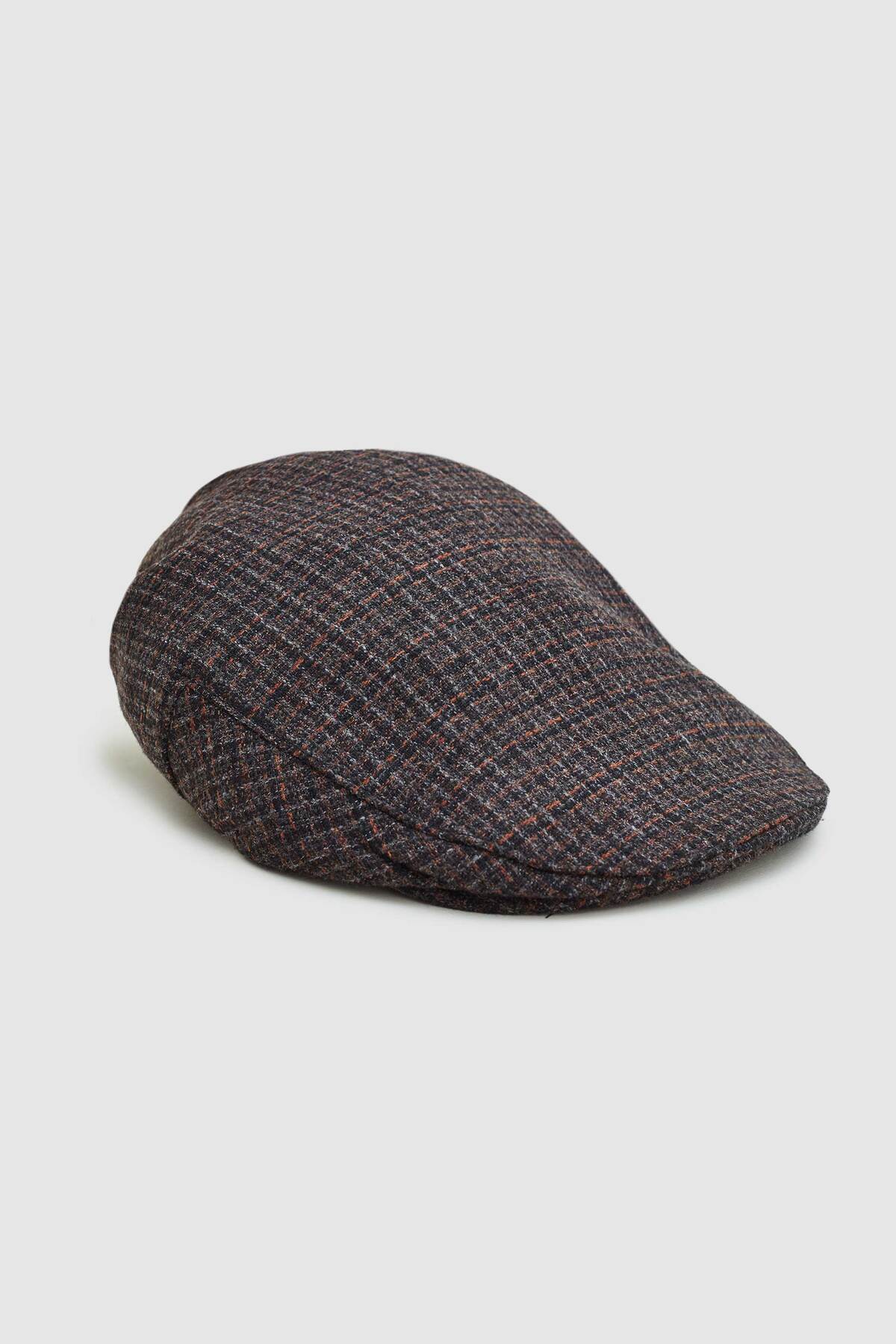 Brown Dobby Wool Blend Hat
