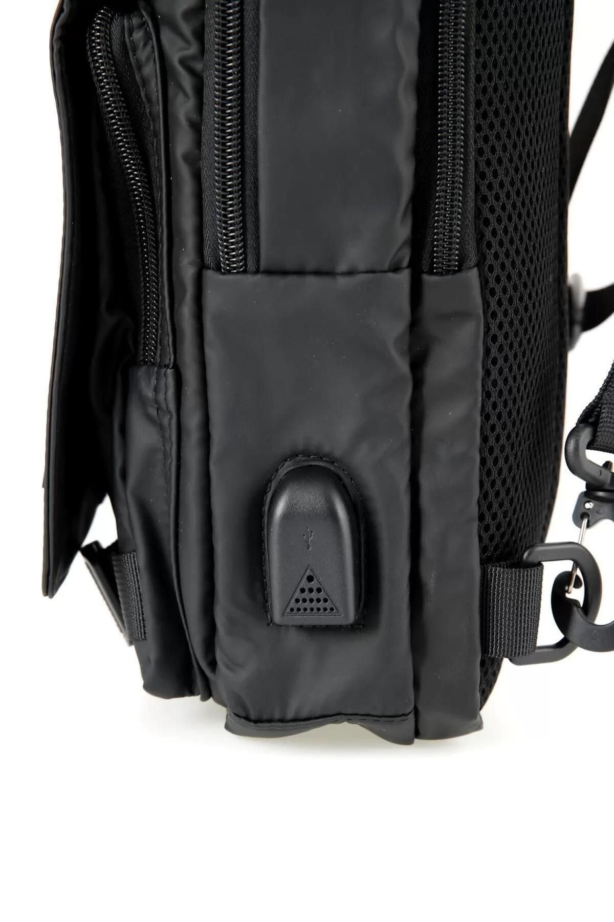 ÇÇS-Black Men's Body Bag Backpack Ççs31183 4