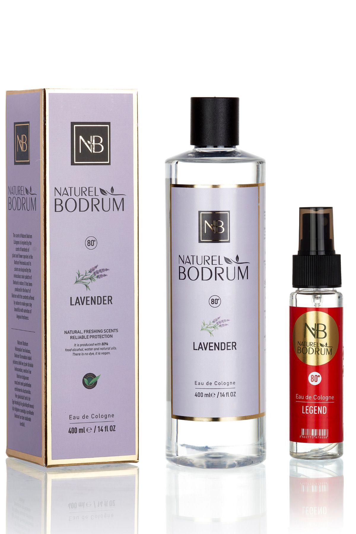 Naturel Bodrum Kolonya Lavender 400ml & Legend 60ml