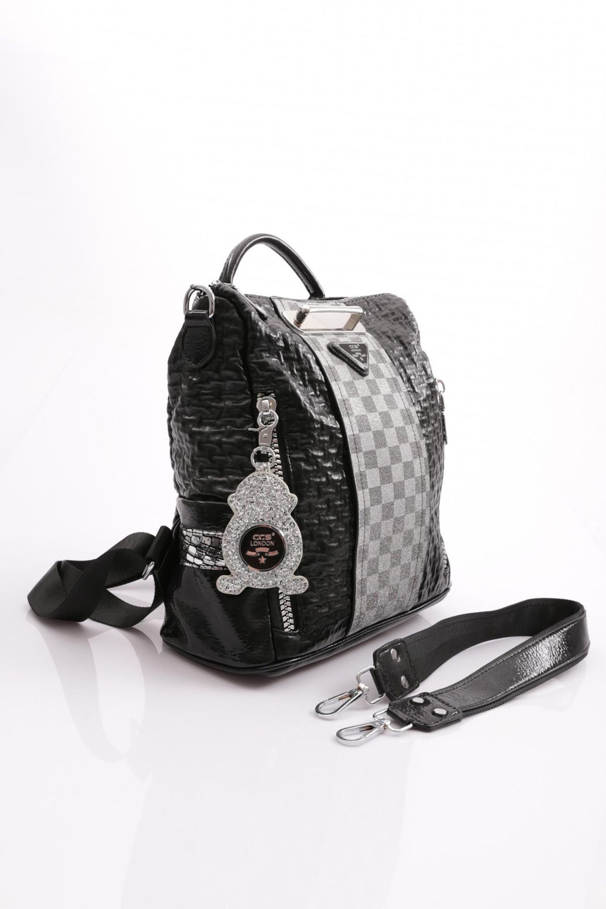 ÇÇS-Ççs 17369 - Women's Checkerboard Patterned Arm and Backpack 2