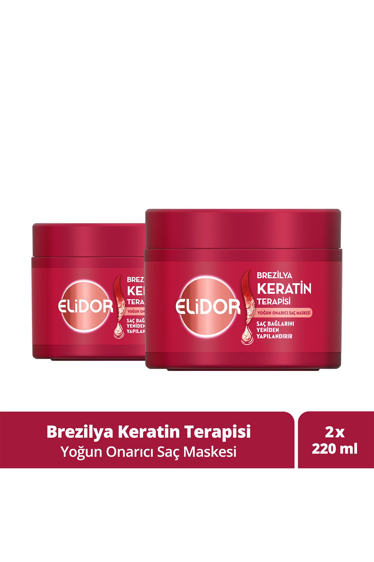 Elidor Saç Bakım Maskesi Yoğun Onarıcı Brezilya Keratin Terapisi 220 ml X2