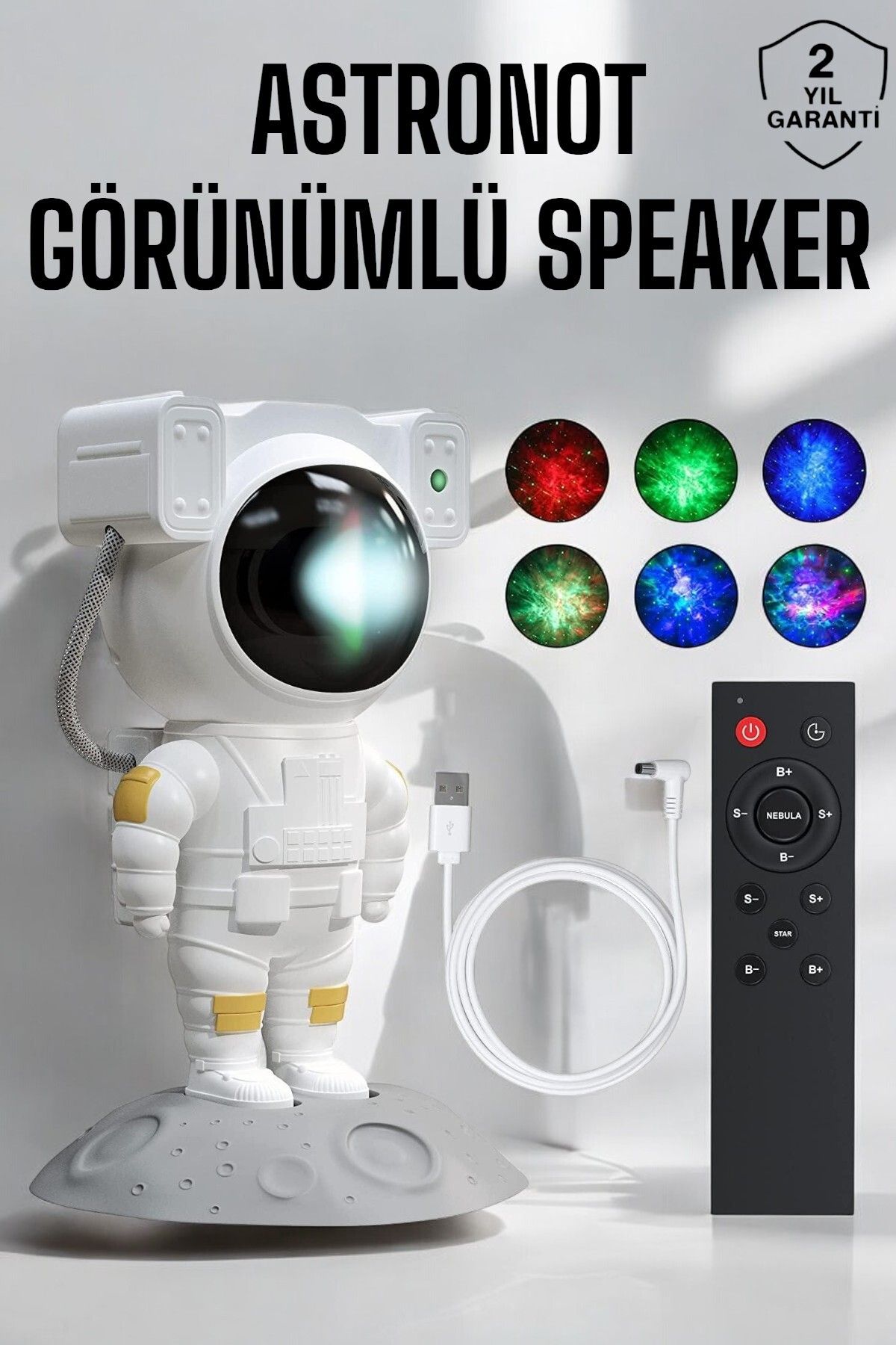 ASTRALTECH Astronot Görünümlü Projeksiyon Speaker Taşınabilir