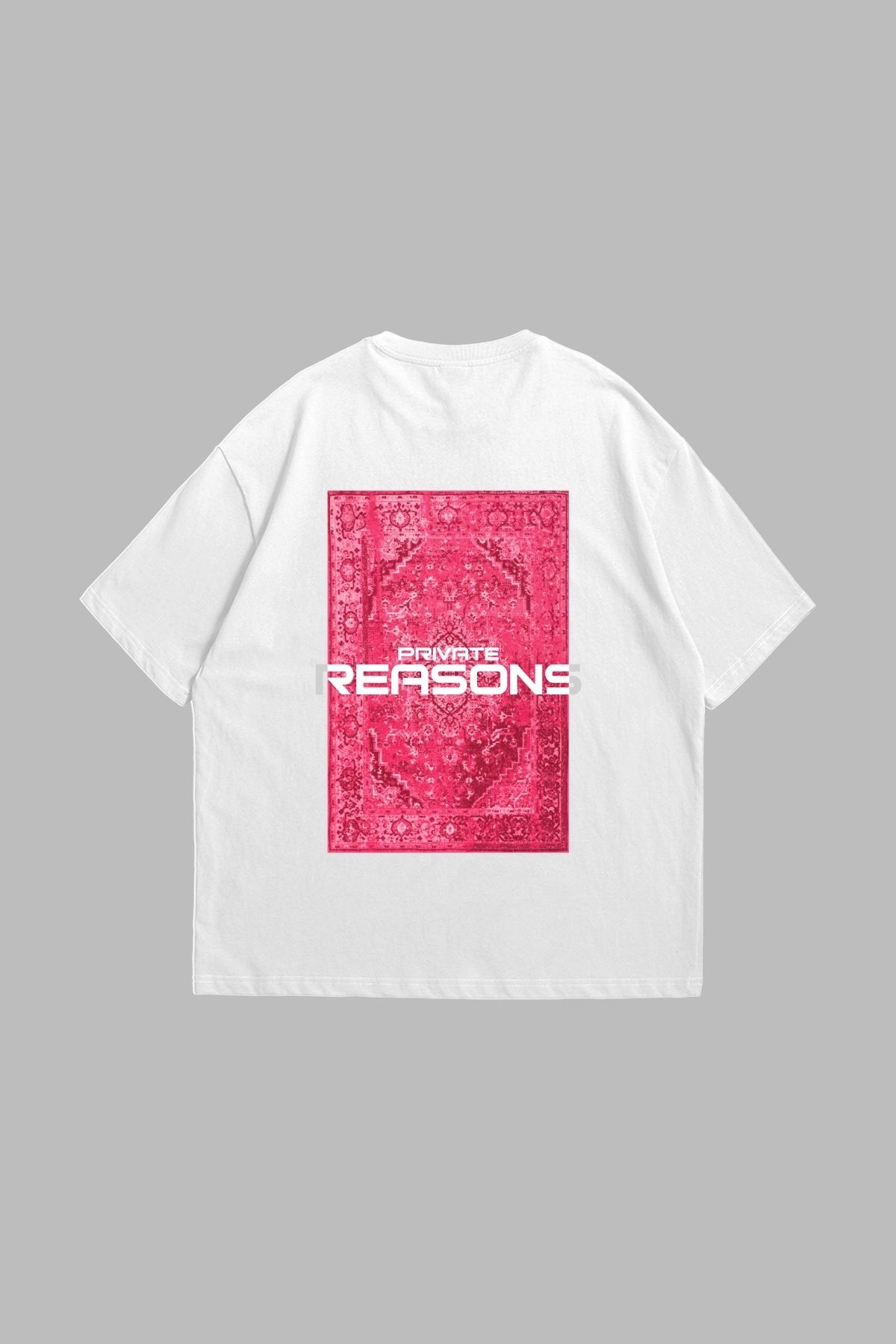 Tarzsokak Vırtual Tracks Baskılı Oversize Unisex Beyaz