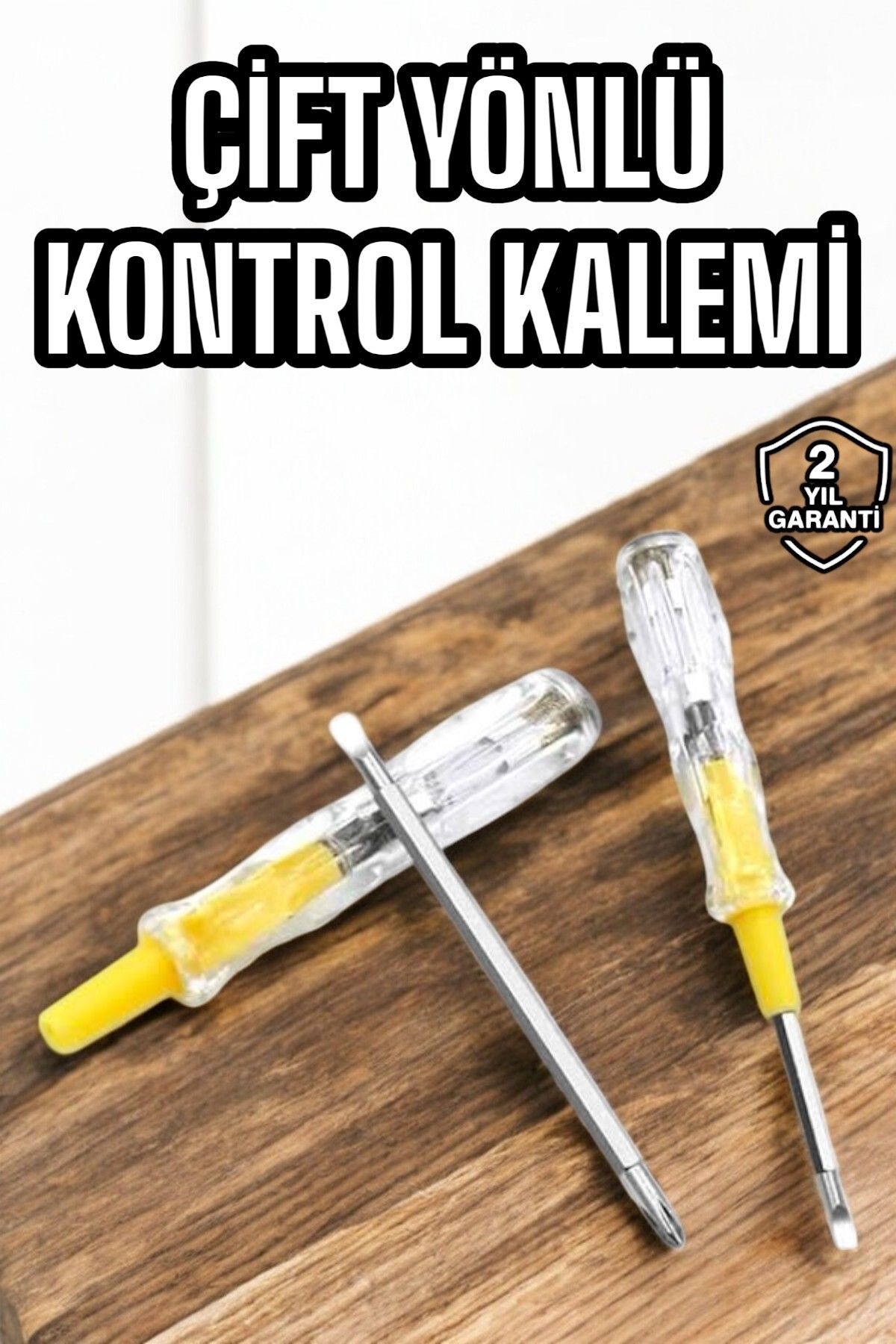 UCUZTEKNO Kontrol Kalemi Nikel Kaplama Çift Başlıklı Test Cihazı