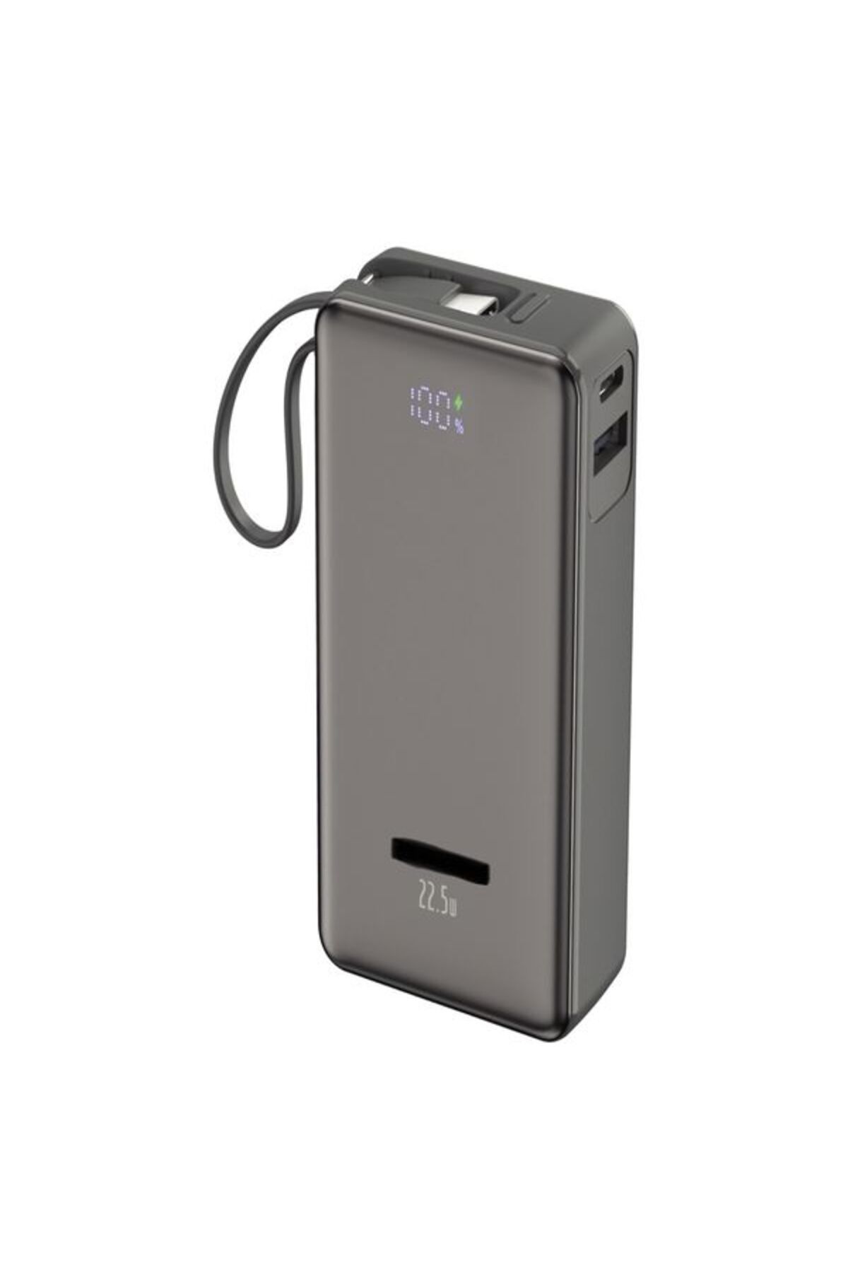 ÇELİKWORK PW109 10000mAh 22.5W Hızlı Şarj Dahili TYPE-C Kablo USB-TYPE-C Giriş Powerbank Digital Display