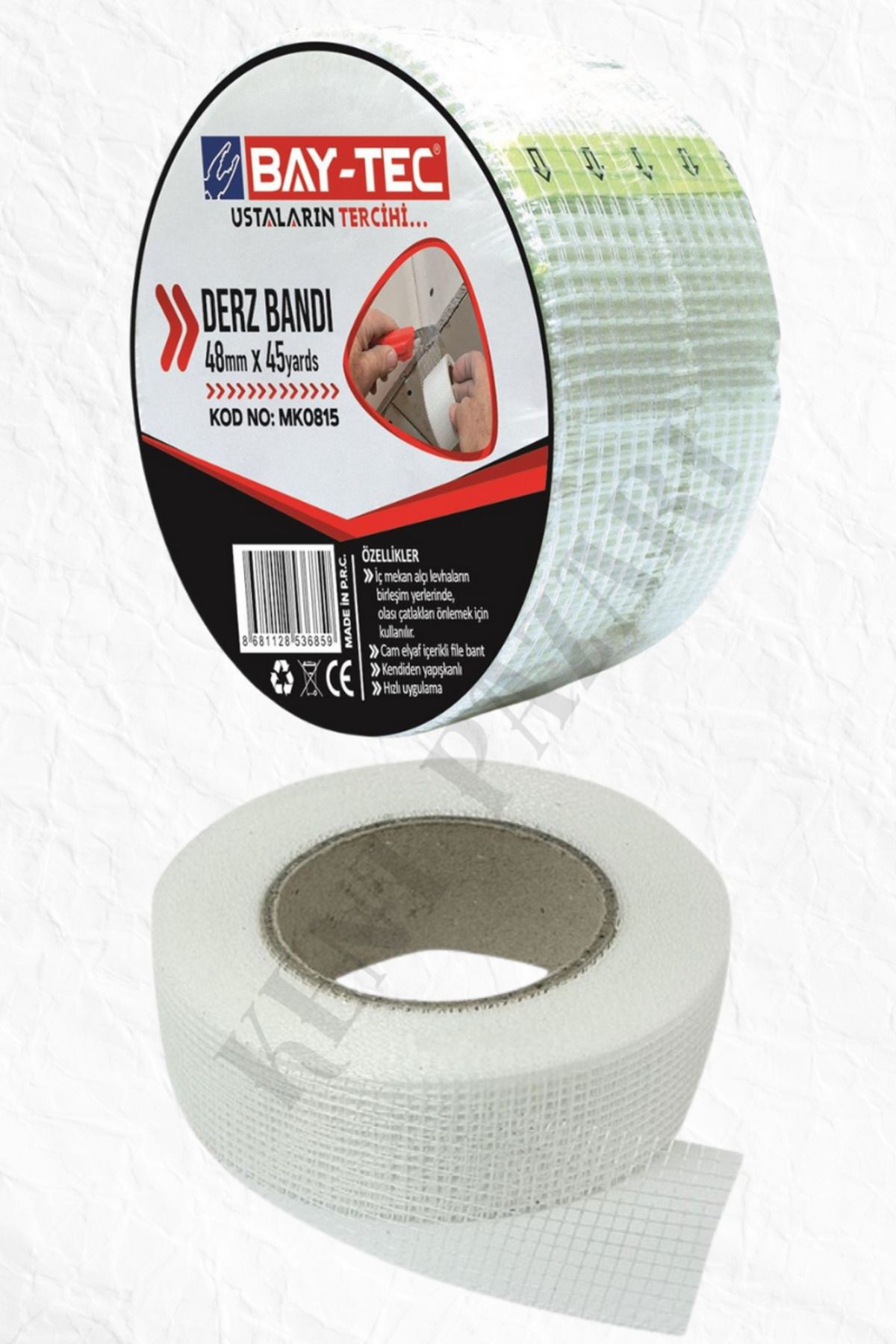 Kent Pazarı Derz Bandı 48mm*45yards Cam Elyaf İçerikli File Bant Hızlı Uygulama