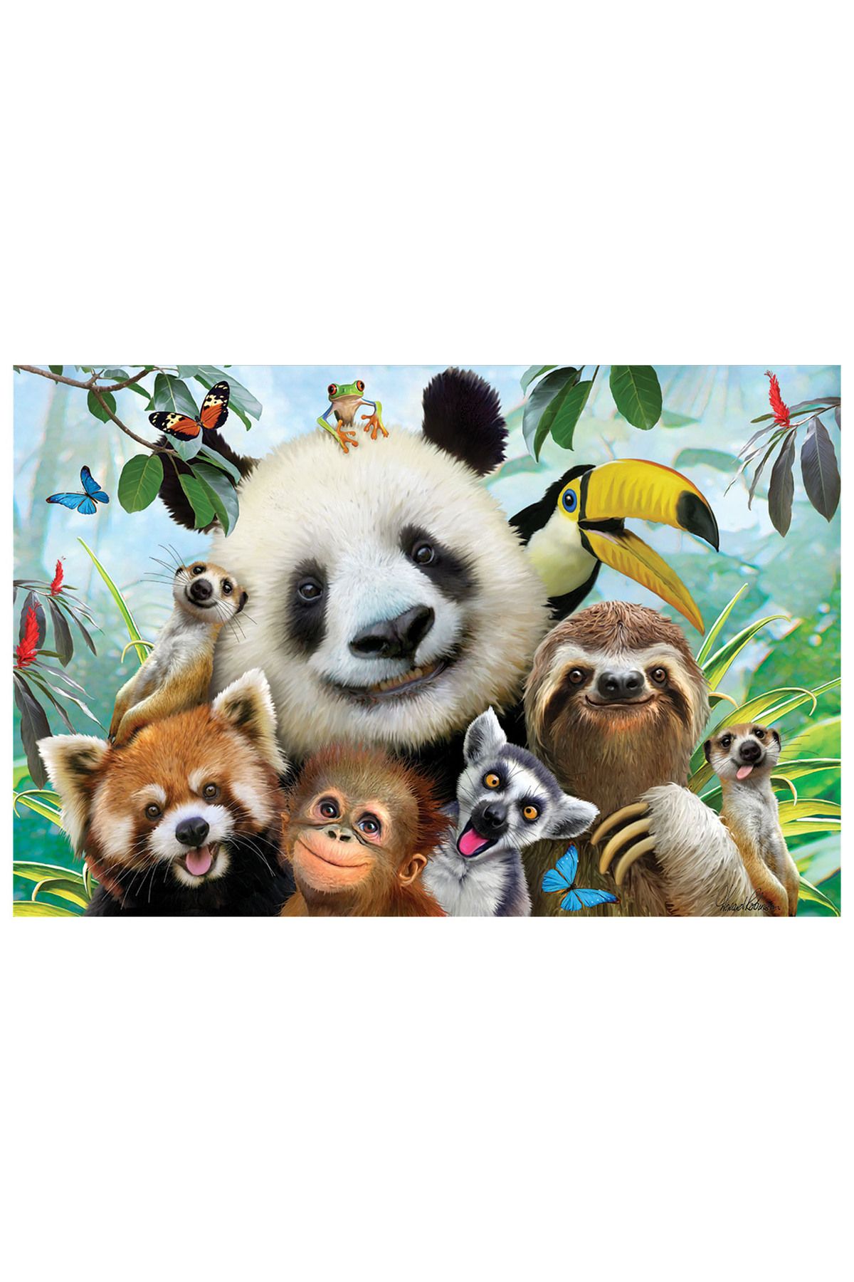 Prime 3D Sevimli Hayvanlar Selfie Çift Taraflı Puzzle 200 Parça 3