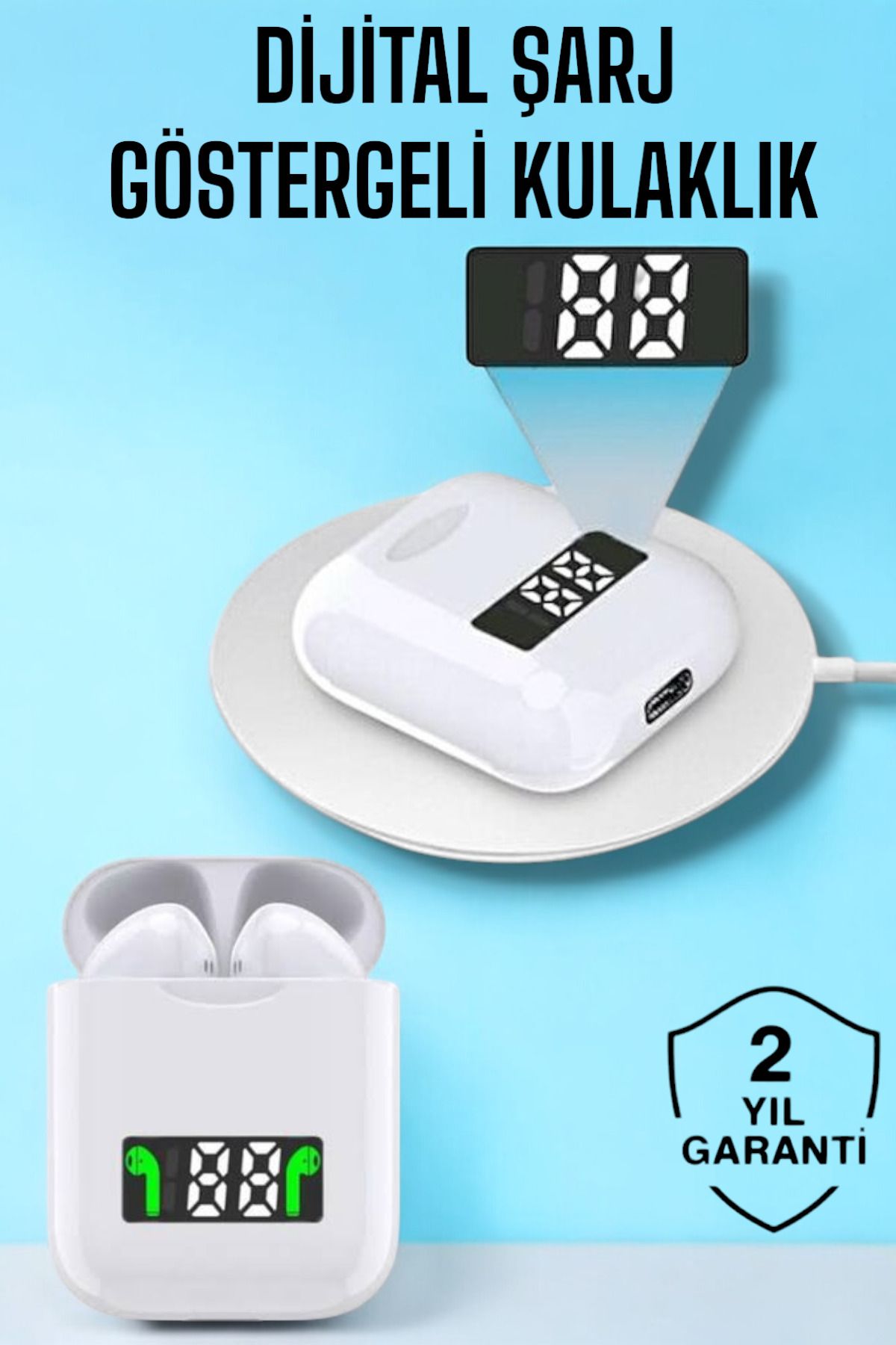 esey ticaret Kablosuz Müzik Keyfi Sunan LED Şarjlı TWS Bluetooth Kulaklık