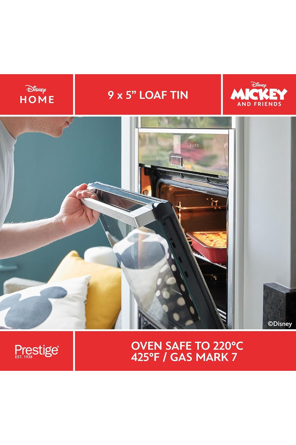 Prestige-قالب خبز DISNEY BAKEWARE مقاس 9 × 5 بوصة 6