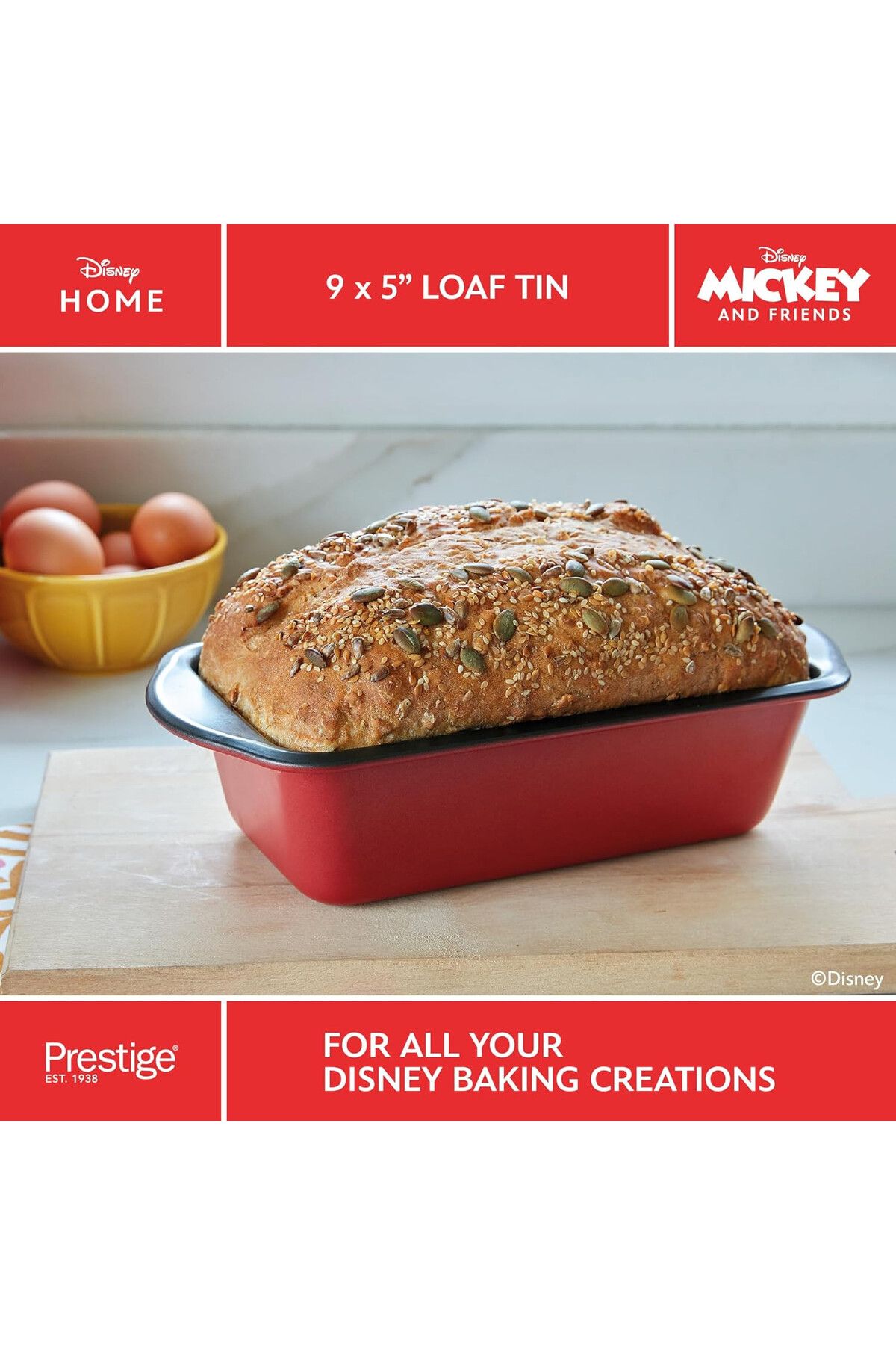 Prestige-قالب خبز DISNEY BAKEWARE مقاس 9 × 5 بوصة 5