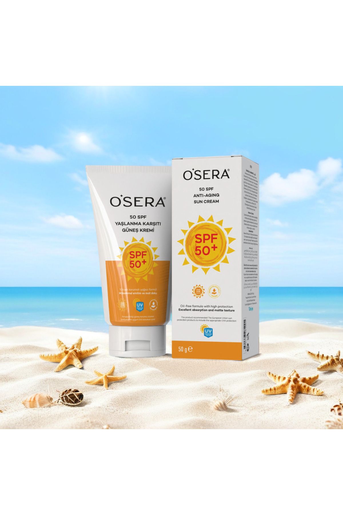 OSERA Spf 50 Leke Karşıtı Yüksek Koruyucu Yüz Güneş Kremi 50 ml Yaşlanma Karşıtı