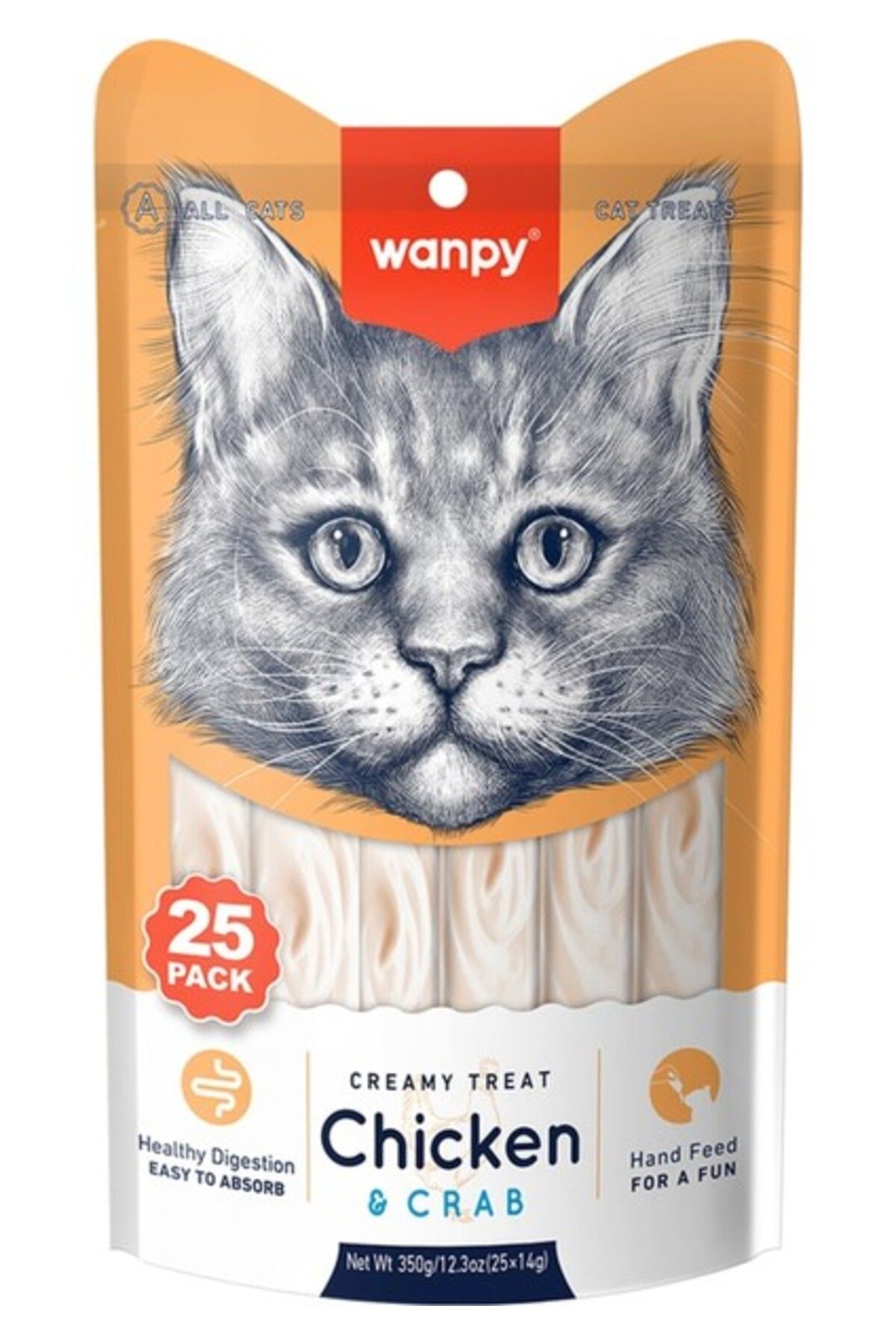 Orqinel Wanpy Tavuklu Yengeçli 25*14 gr Krema Kedi Ödülü