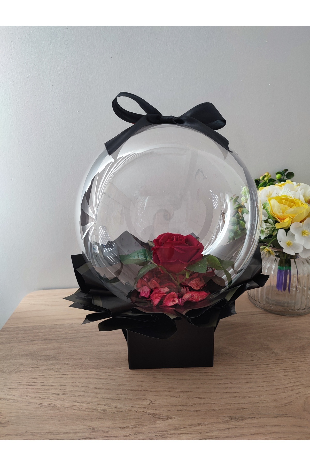 Genel Markalar Büyülü Balon-Çiçek Gül Doğum & Sevgililer Günü Yıldönümü Hediye Kutusu