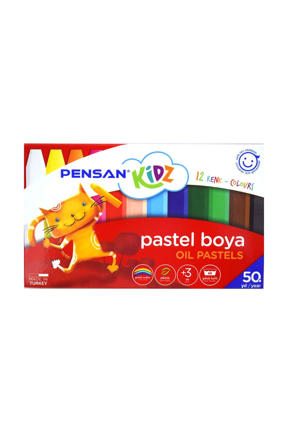 Pensan Kidz Pastel Boya 12 Renk Yerli Üretim