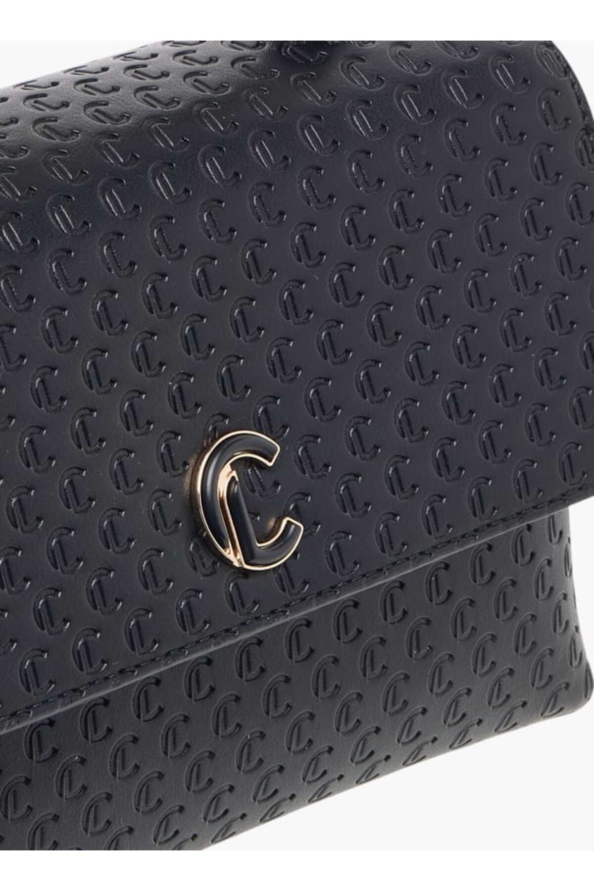 Le Confort-Monogram Embossed Satchel Bag with Button Closure 4