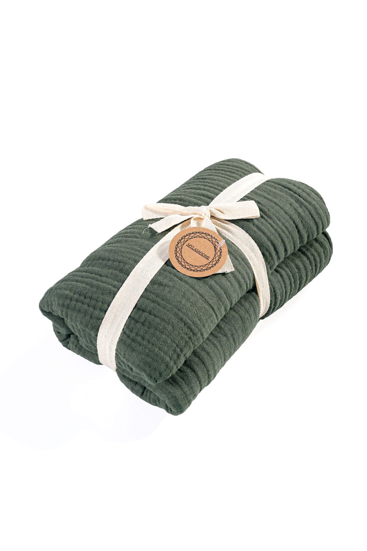 MYLASA HOME-Definite Patterned 2-Piece Muslin Pillow Case 50 X 70 Cm-Khaki 2