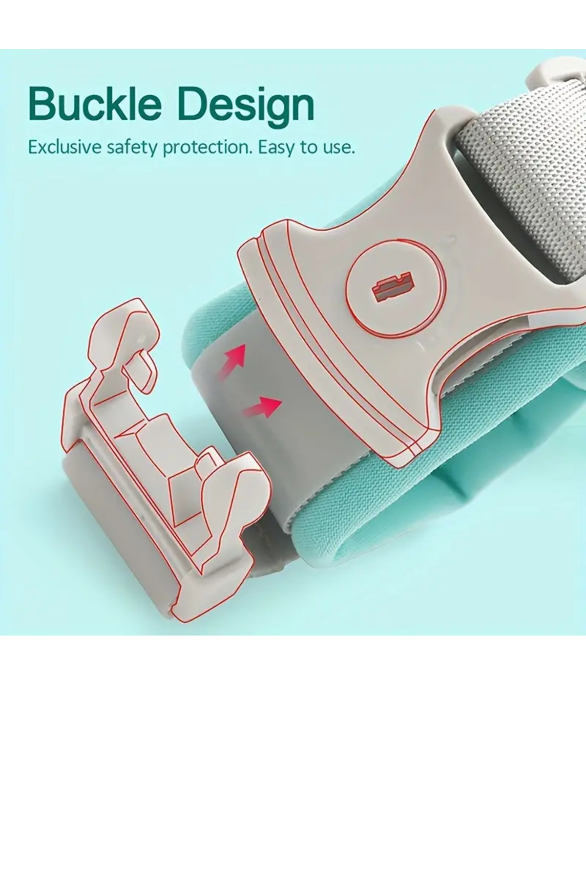 SYNOPE Kilitli Anti Kayıp Çocuk Kaybolma Önleyici Ebeveyn Çocuk Bağlayıcı Bileklik Kelepçe Çocuk Tasması fotoğrafı 2 (önizleme)