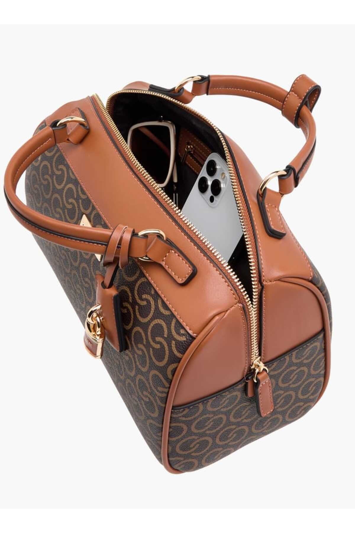 Celeste-Monogram Print Tote Bag with Detachable Strap 7